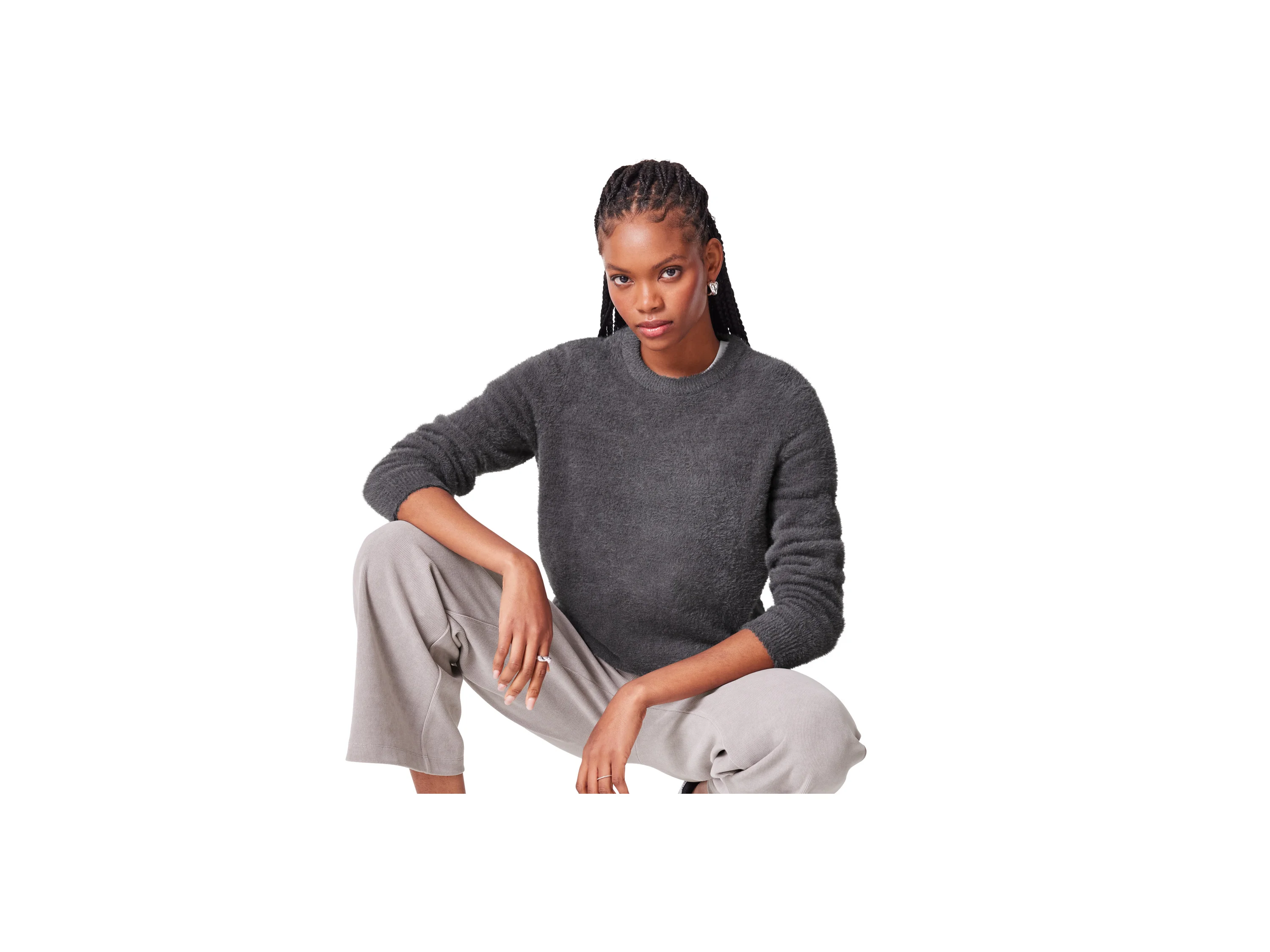 ESMARA® Damen Pullover Feather yarn (Anthrazit, L(44/46)) – Bild 4 von 4