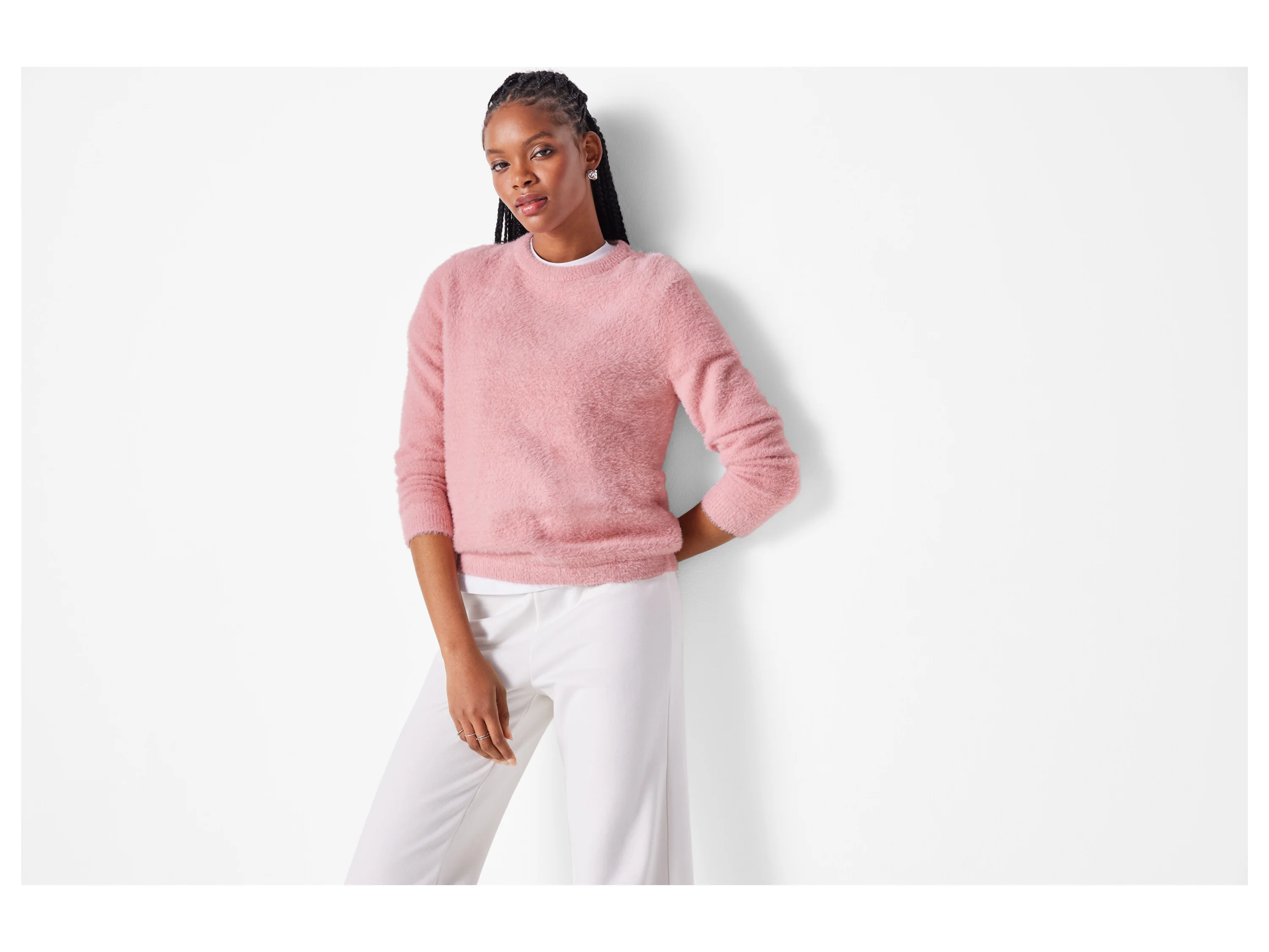 ESMARA® Damen Pullover Feather yarn (Pink, M(40/42)) – Bild 2 von 4