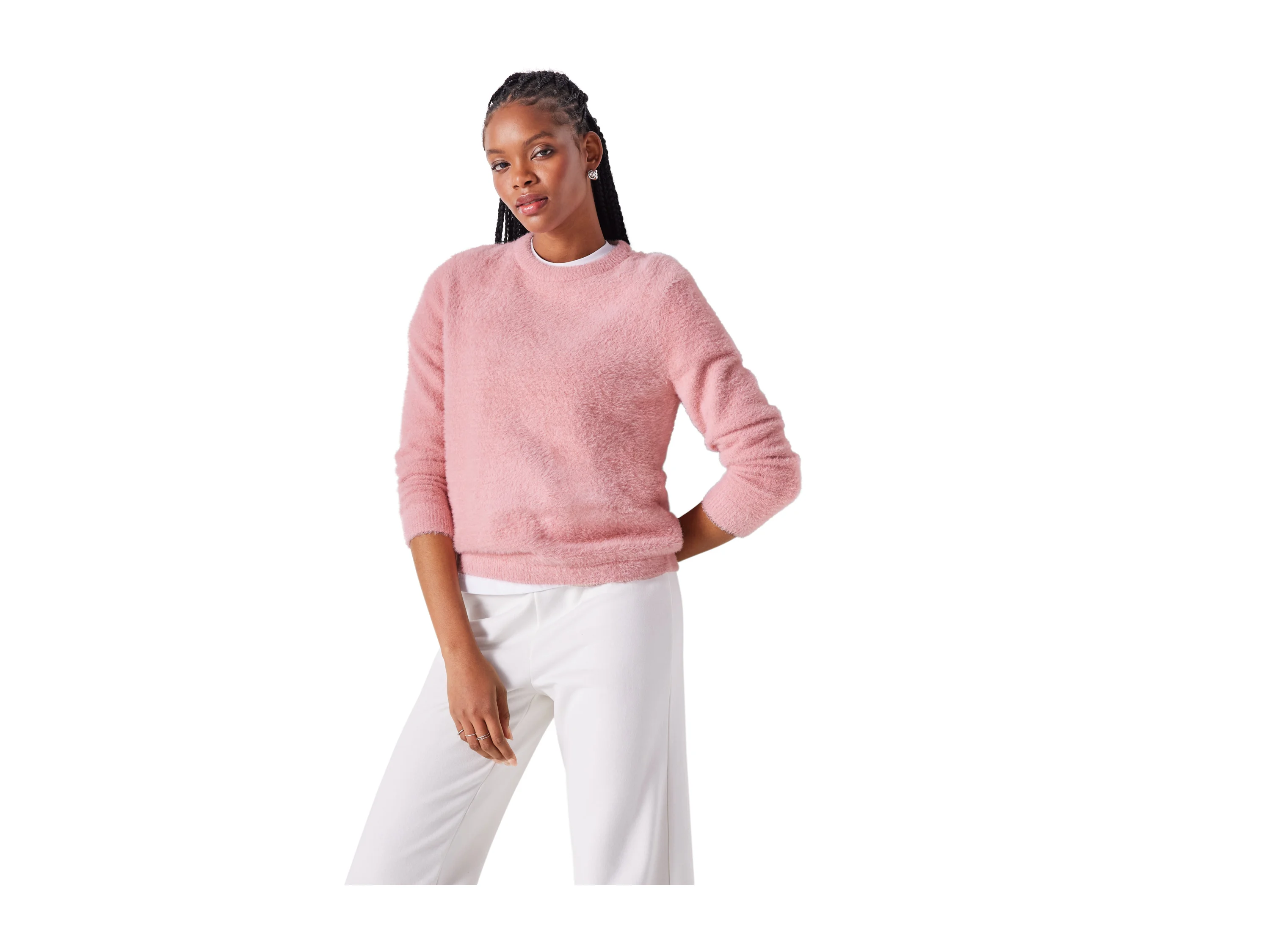 ESMARA® Damen Pullover Feather yarn (Pink, M(40/42)) – Bild 4 von 4