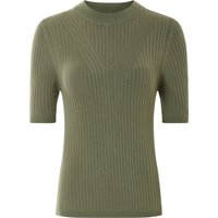 ESMARA® Damen Pullover Feinstrick halbarm (Olive, XS(32/34))