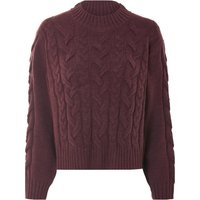 ESMARA® Damen Pullover Grobstrick (Bordeaux, M(40/42))