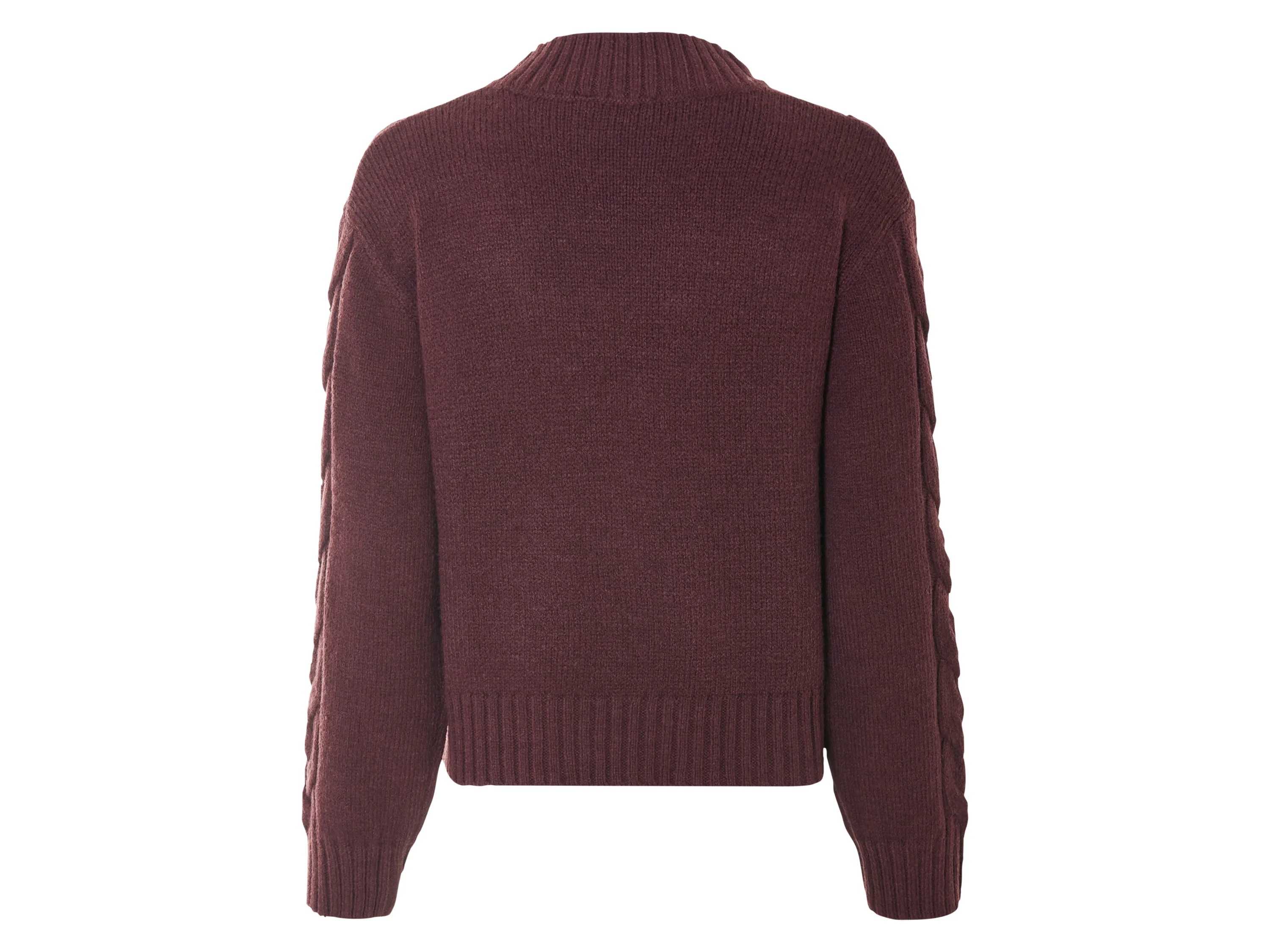 ESMARA® Damen Pullover Grobstrick (Bordeaux, M(40/42)) – Bild 3 von 3