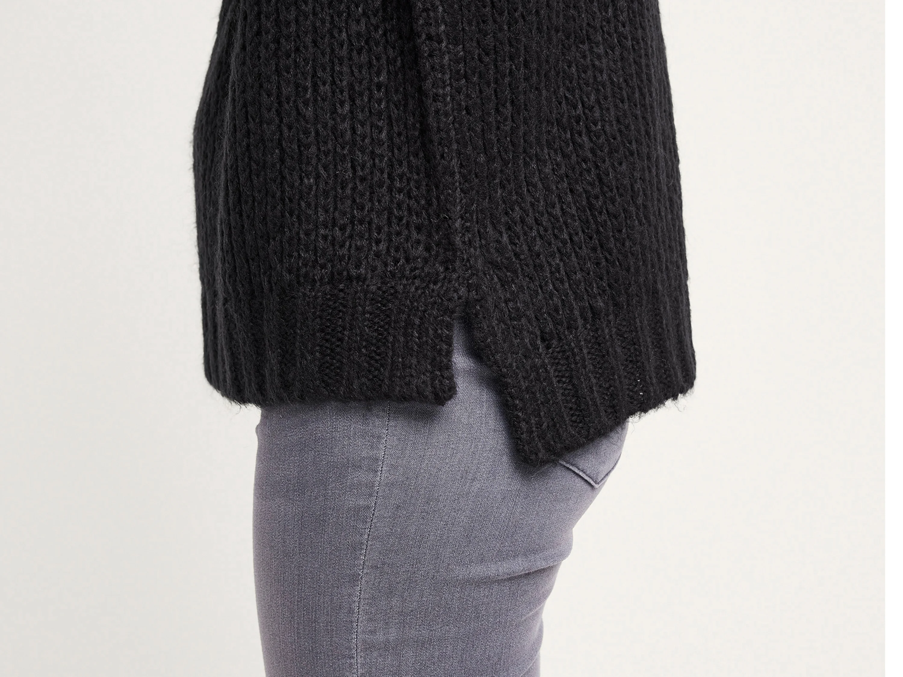 ESMARA® Damen Pullover Grobstrick (Schwarz, XS(32/34)) – Bild 4 von 4