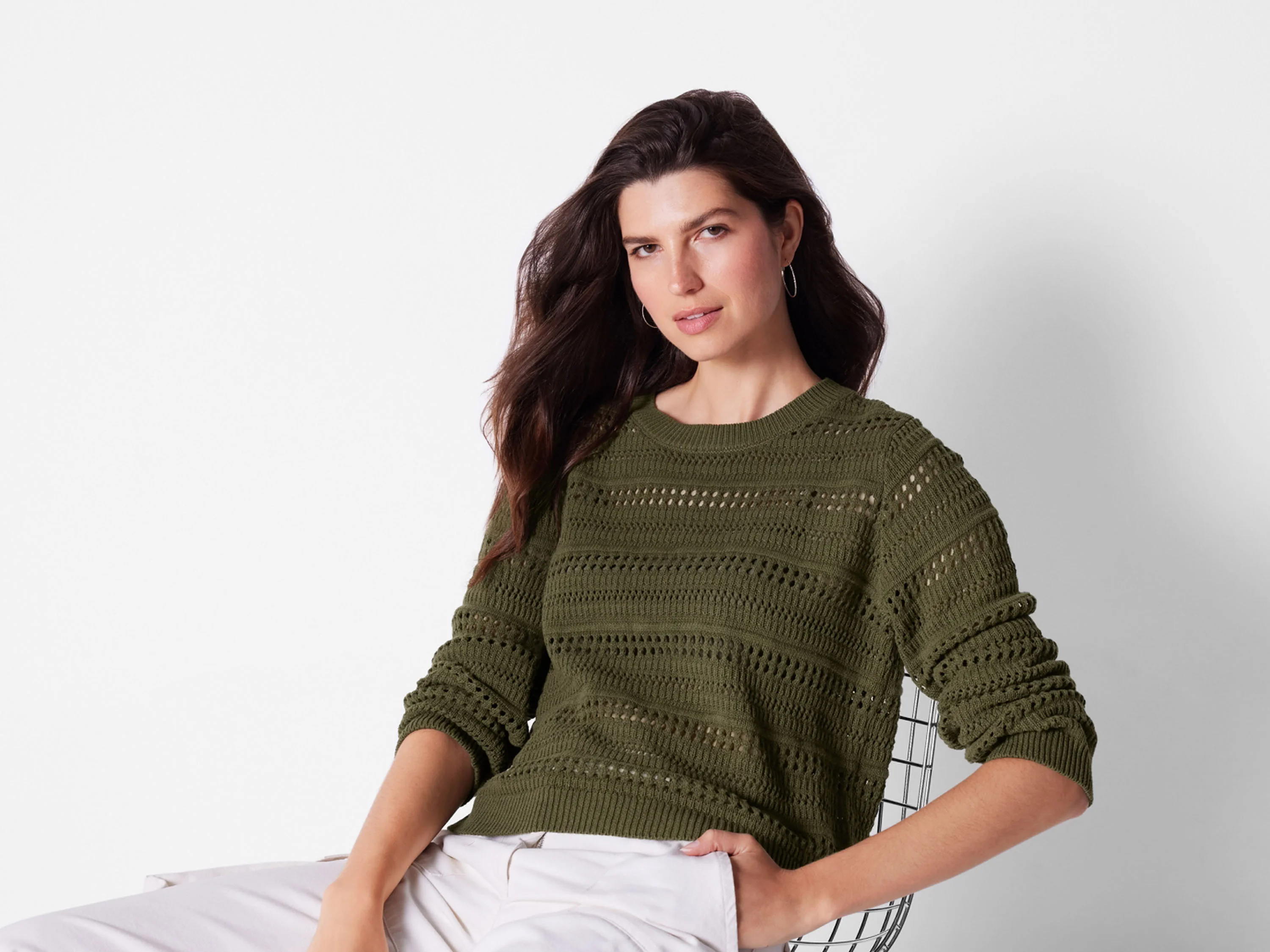 ESMARA® Damen Pullover (Khaki, L(44/46)) – Bild 2 von 3