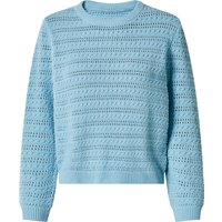ESMARA® Damen Pullover Lochstrick (Blau, XS(32/34))