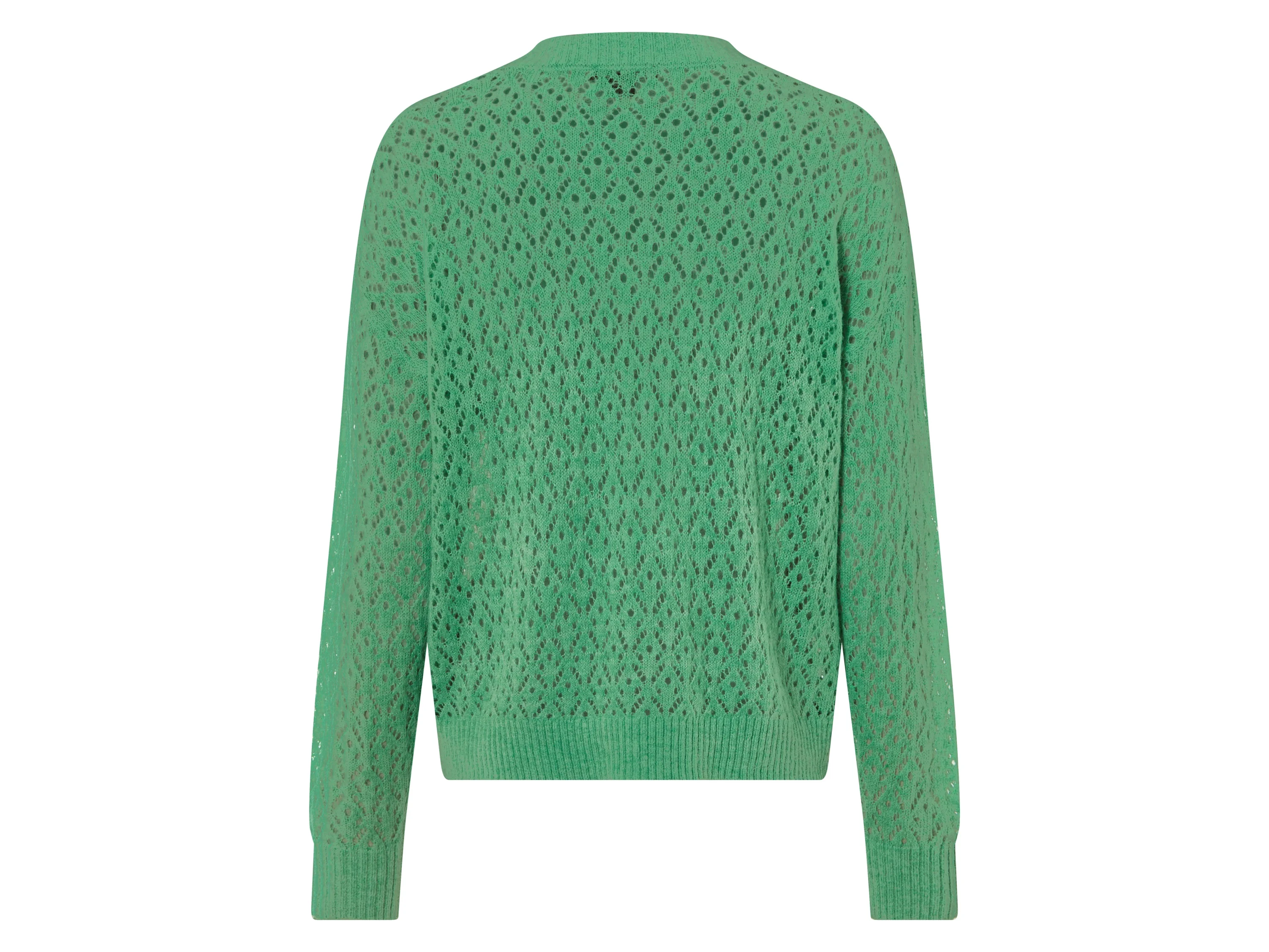 ESMARA® Damen Pullover Lochstrick (Grün, M (40/42)) – Bild 3 von 3