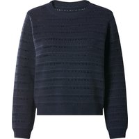 ESMARA® Damen Pullover Lochstrick (Navy, S(36/38))