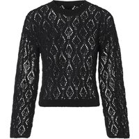 ESMARA® Damen Pullover Lochstrick (Schwarz, XS(32/34))