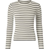 ESMARA® Damen Pullover Rippe (Schwarz/weiß, XS (32/34))