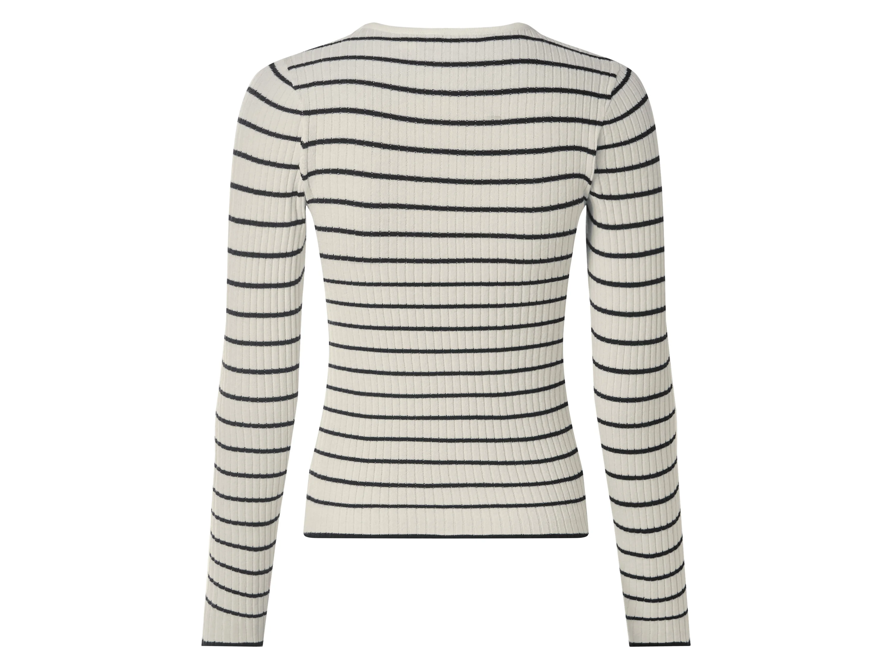 ESMARA® Damen Pullover Rippe (Schwarz/weiß, XS (32/34)) – Bild 3 von 4