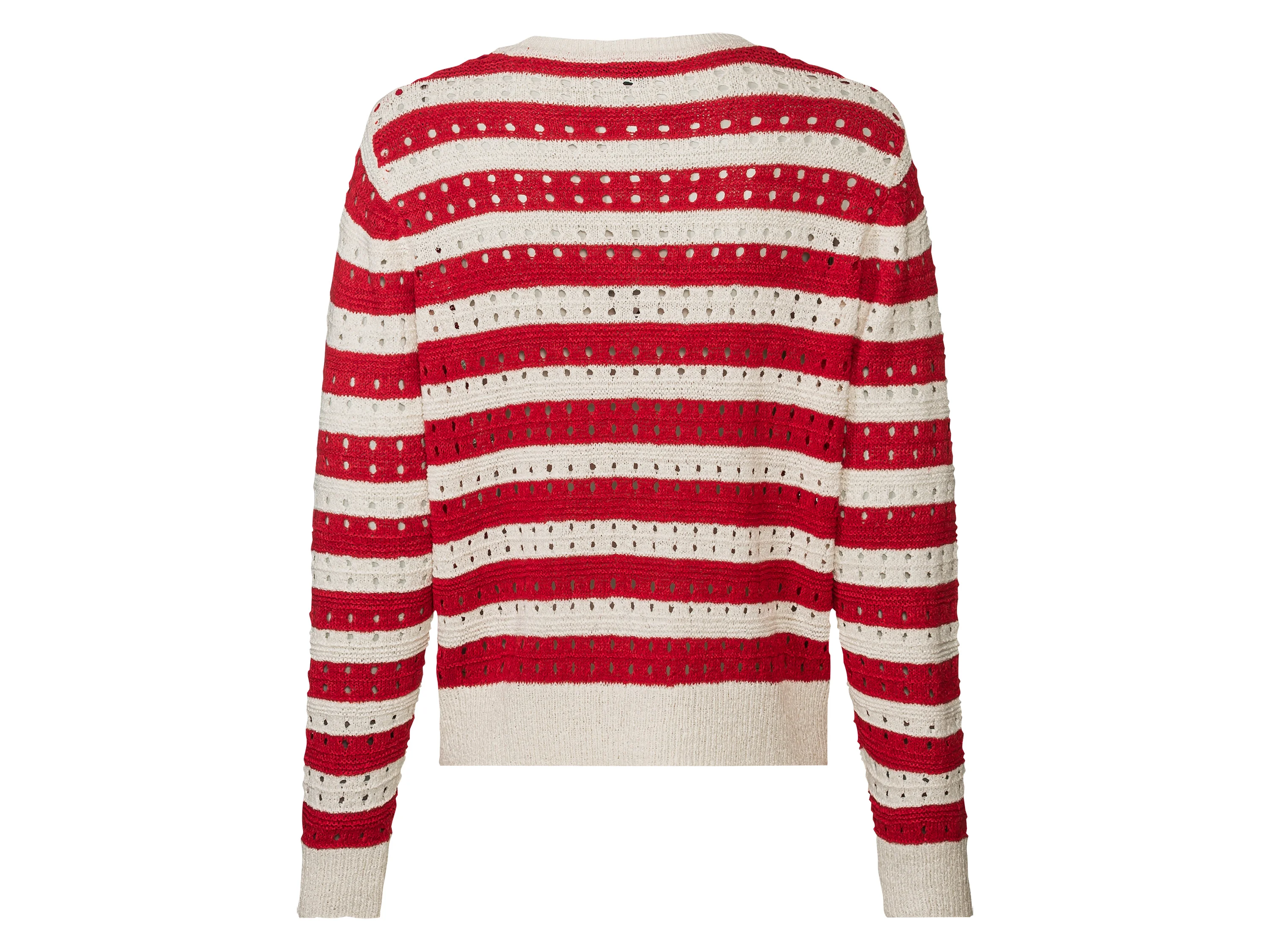 ESMARA® Damen Pullover (rot gestreift, M(40/42)) – Bild 3 von 3