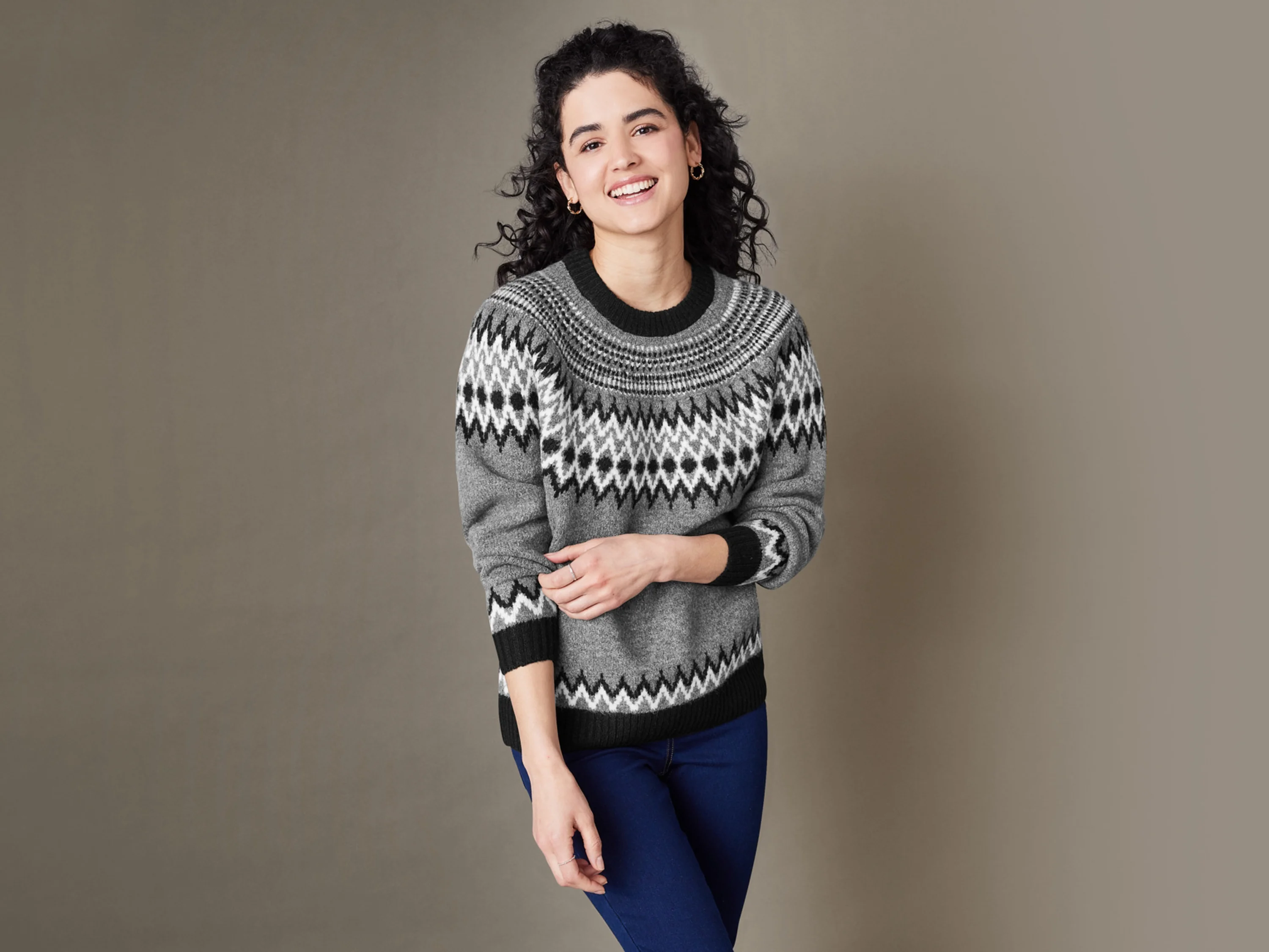 ESMARA® Damen Pullover Strick (Grau, L(44/46)) – Bild 2 von 3