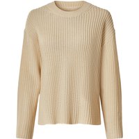 ESMARA® Damen Pullover Strukturstrick (Beige, L(44/46))