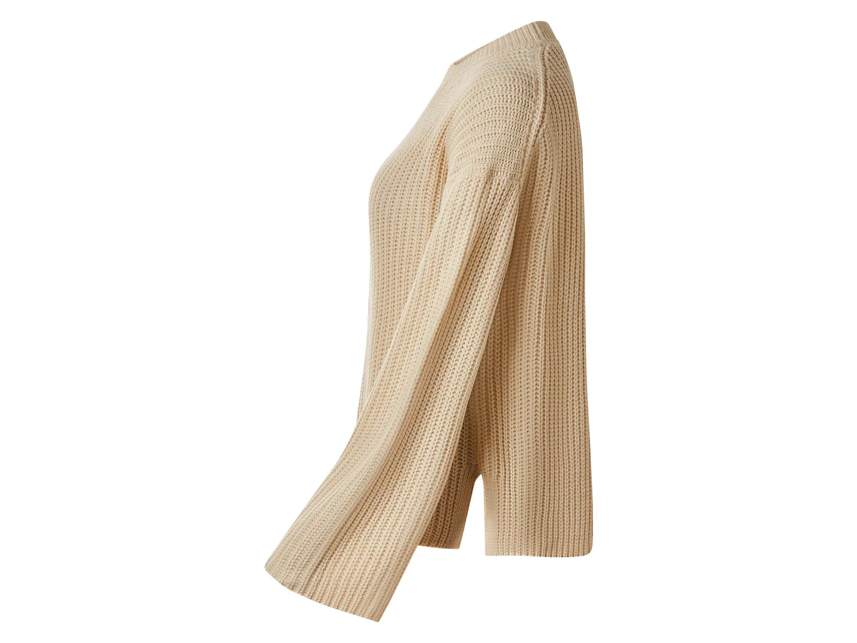 ESMARA® Damen Pullover Strukturstrick (Beige, XS(32/34)) – Bild 4 von 4