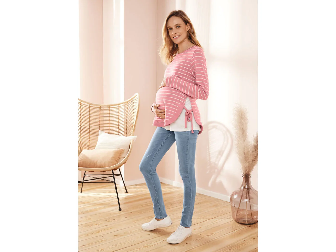 ESMARA® Damen Pullover Umstand (Streifen, XS(32/34)) – Bild 2 von 3