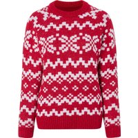 ESMARA® Damen Pullover Weihnachten (Rot, M(40/42))