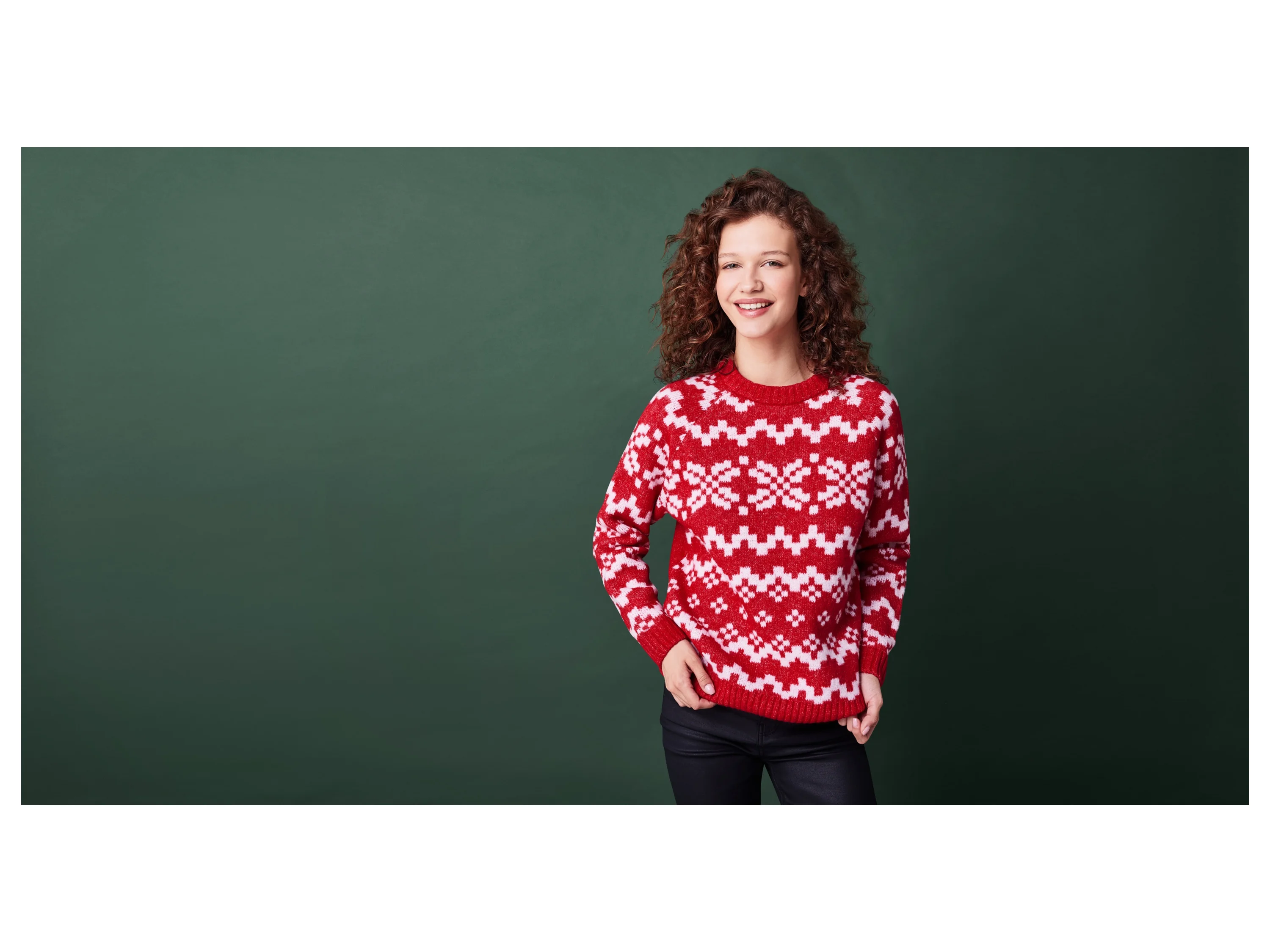 ESMARA® Damen Pullover Weihnachten (Rot, M(40/42)) – Bild 2 von 3