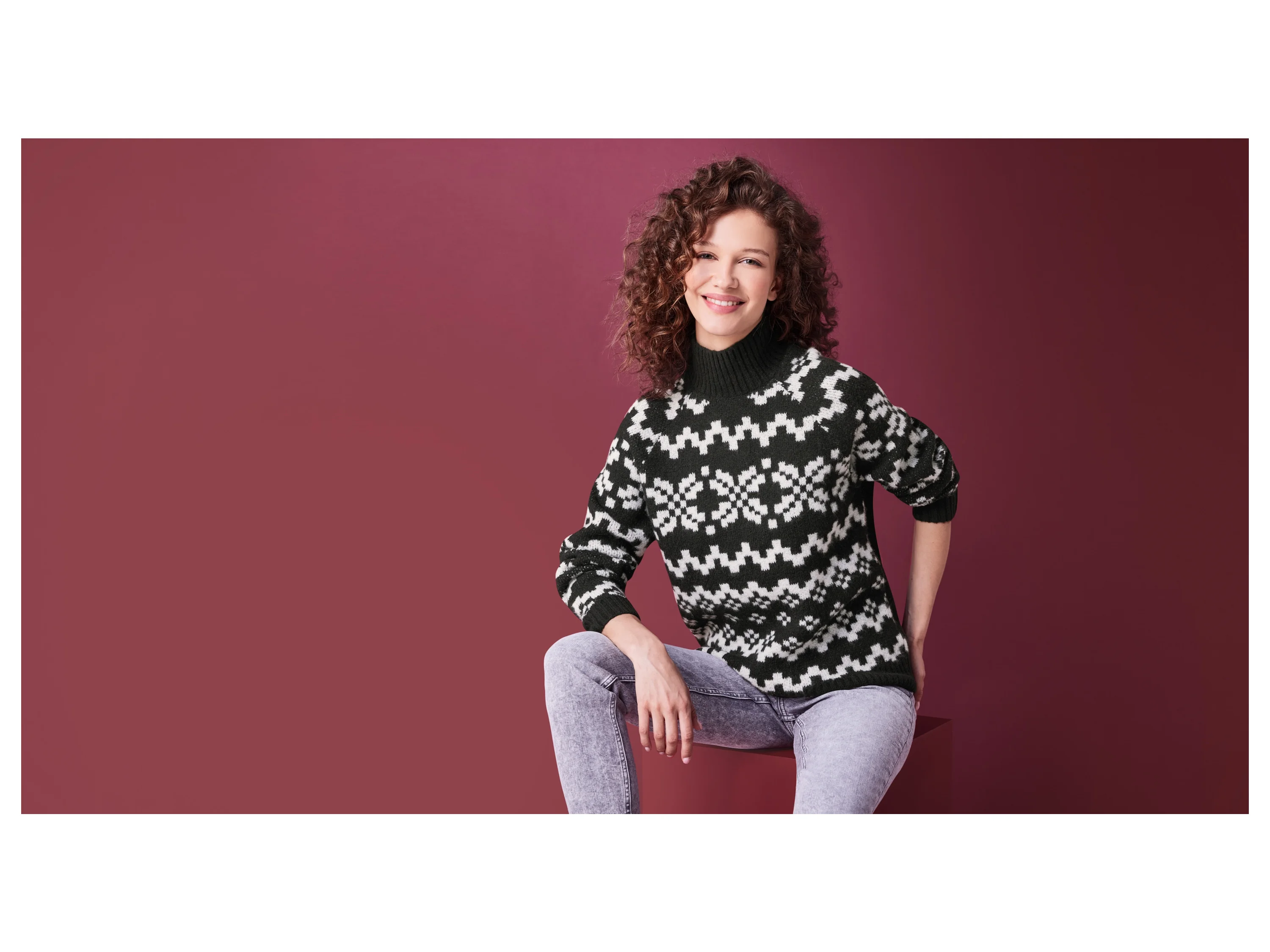 ESMARA® Damen Pullover Weihnachten (Schwarz, M(40/42)) – Bild 2 von 3
