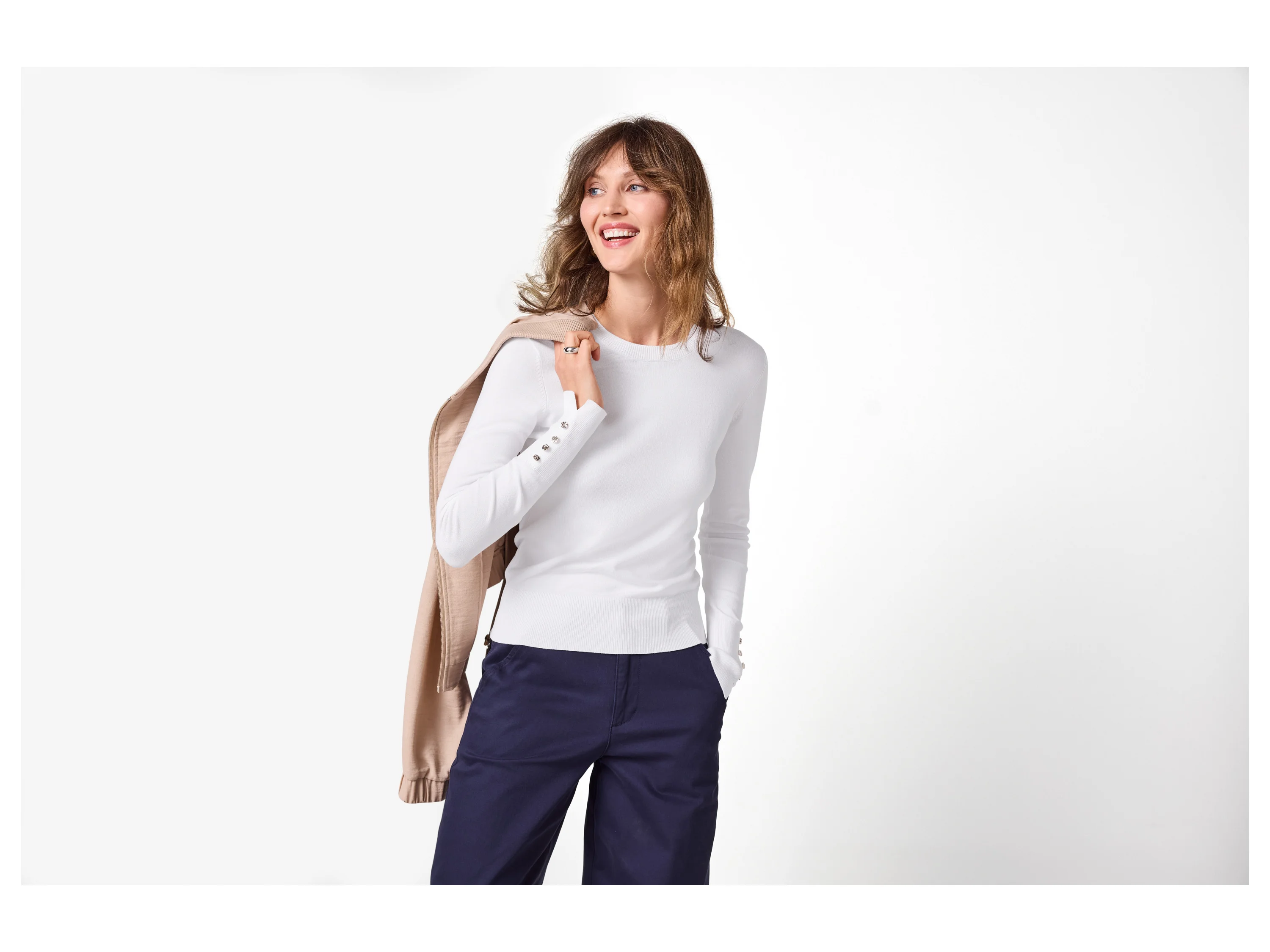 ESMARA® Damen Pullover (Weiß, M(40/42)) – Bild 2 von 4