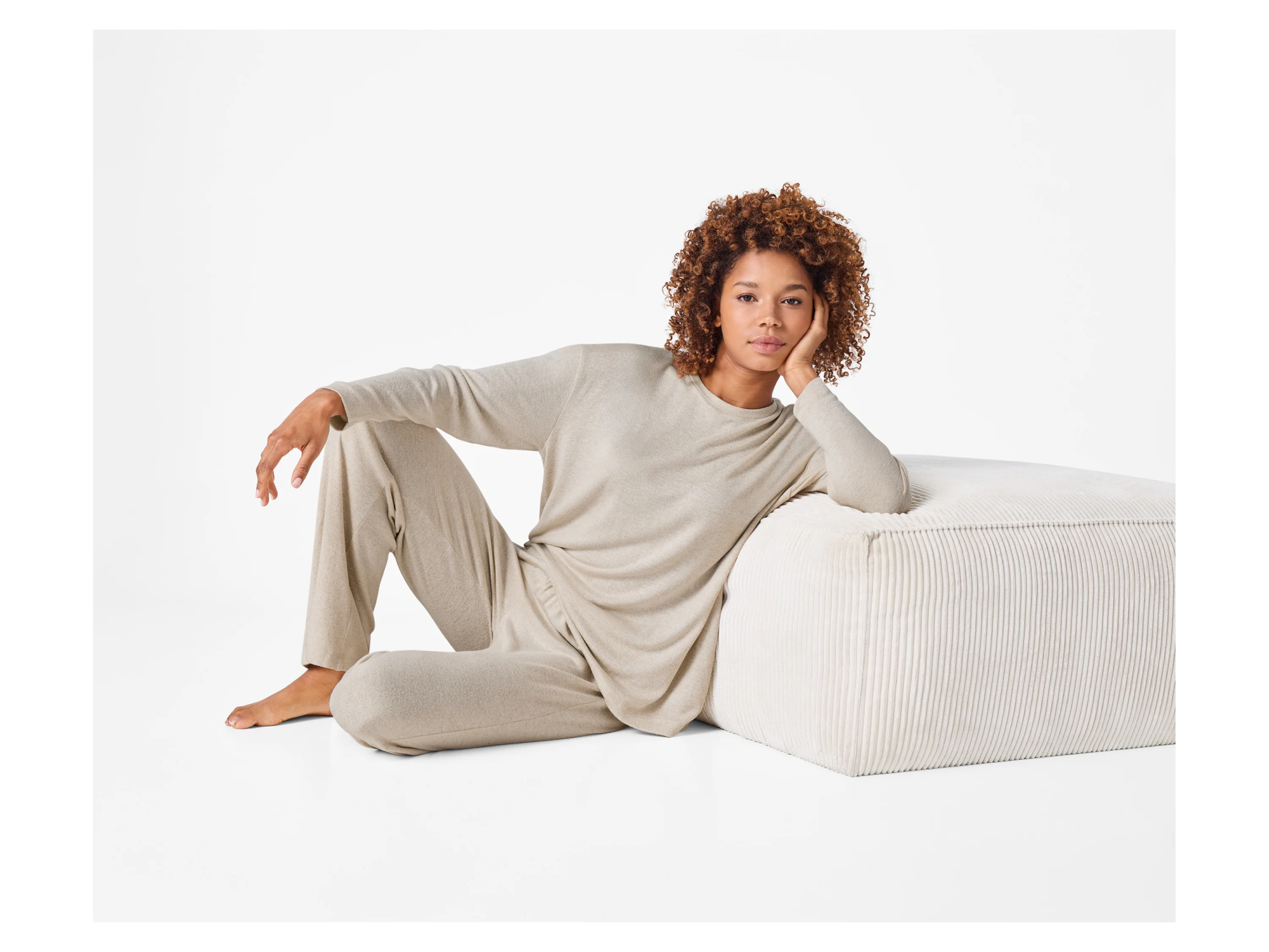 ESMARA® Damen Pyjama (Beige, XS(32/34)) – Bild 2 von 4
