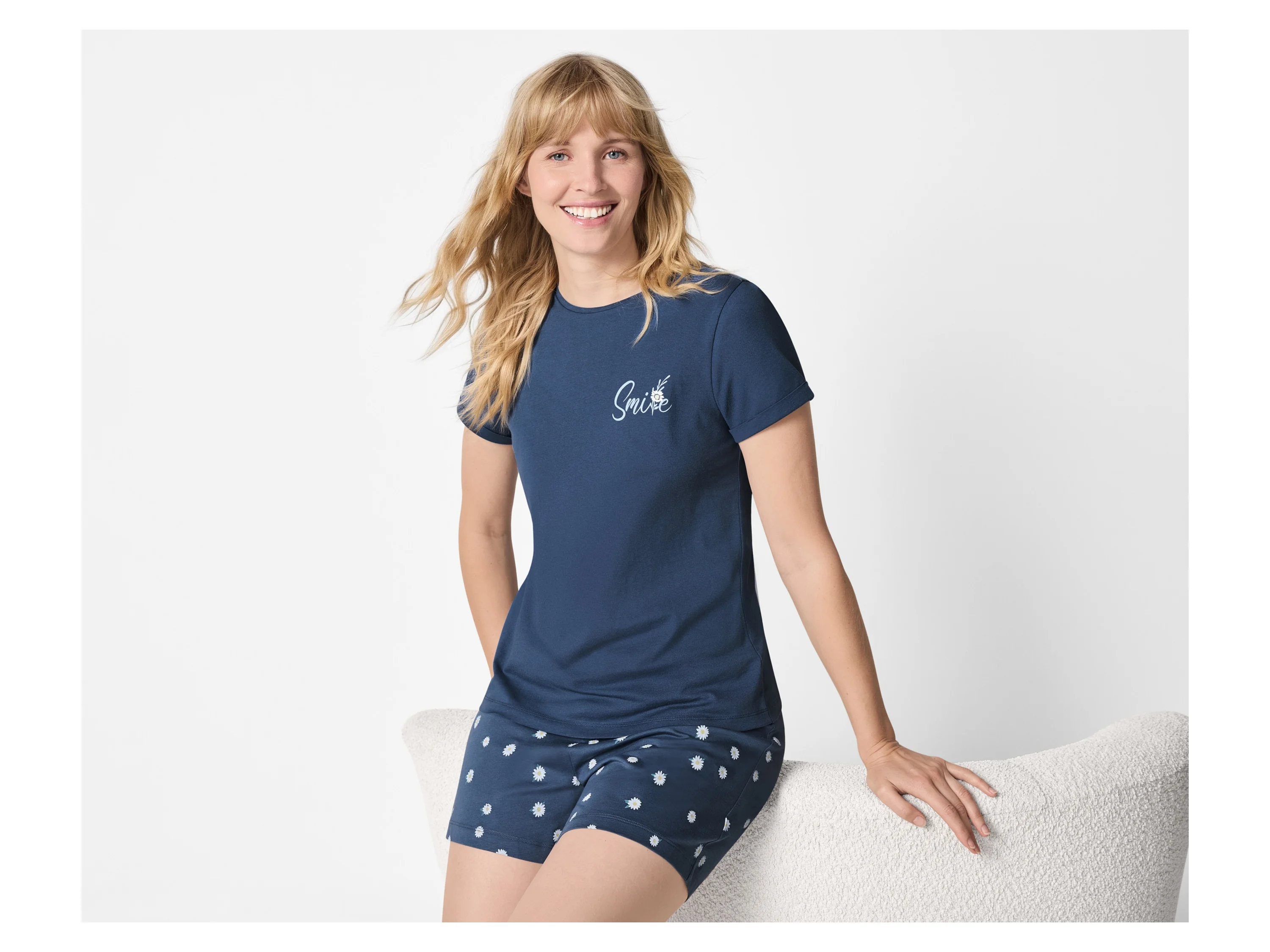 ESMARA® Damen Pyjama (Blau, XS(32/34)) – Bild 2 von 4