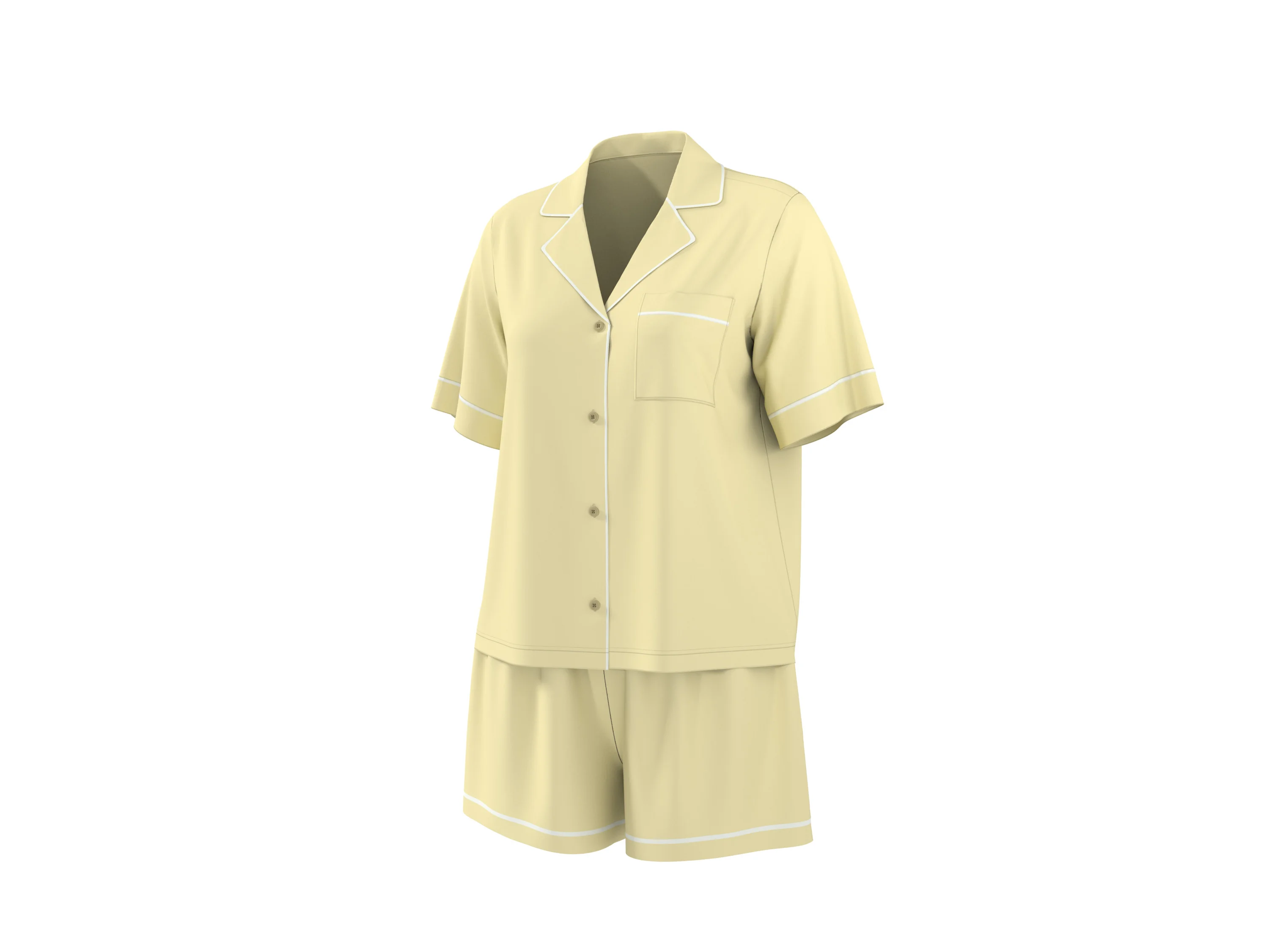 ESMARA® Damen Pyjama (Gelb, L(44/46)) – Bild 4 von 4