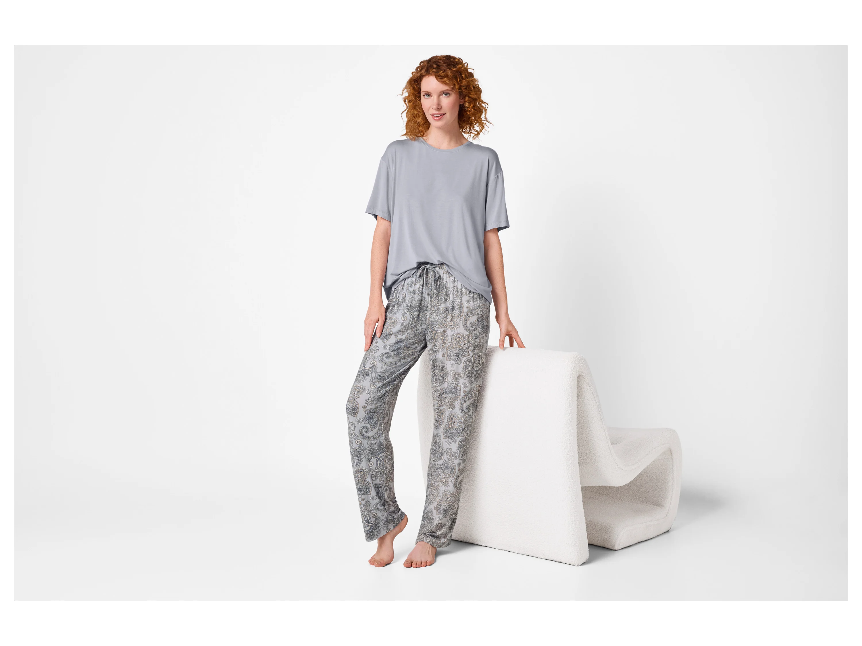 ESMARA® Damen Pyjama (Grau, S(36/38)) – Bild 3 von 4