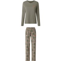 ESMARA® Damen Pyjama (Grün, XS(32/34))
