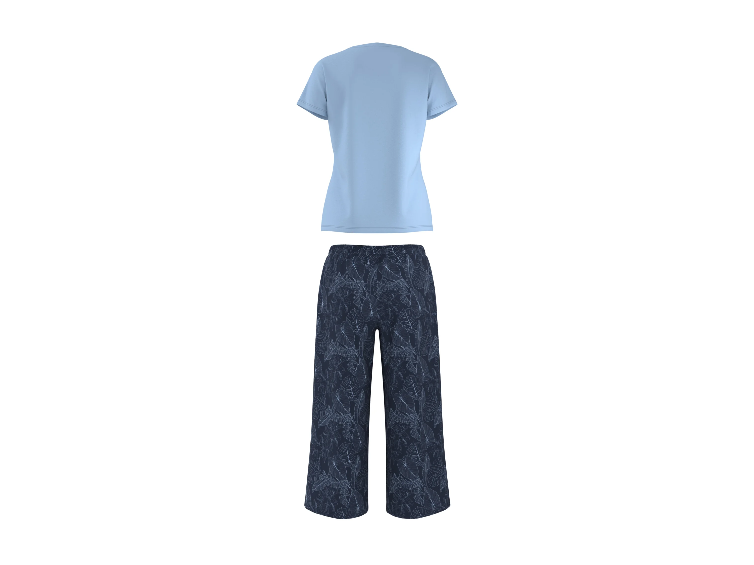 ESMARA® Damen Pyjama (hellblau/navy, XS(32/34)) – Bild 2 von 4