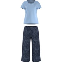 ESMARA® Damen Pyjama (hellblau/navy, S(36/38))