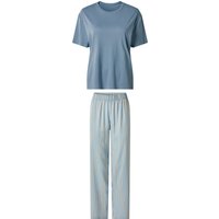 ESMARA® Damen Pyjama kurz/lang (Blau, XL(48/50))