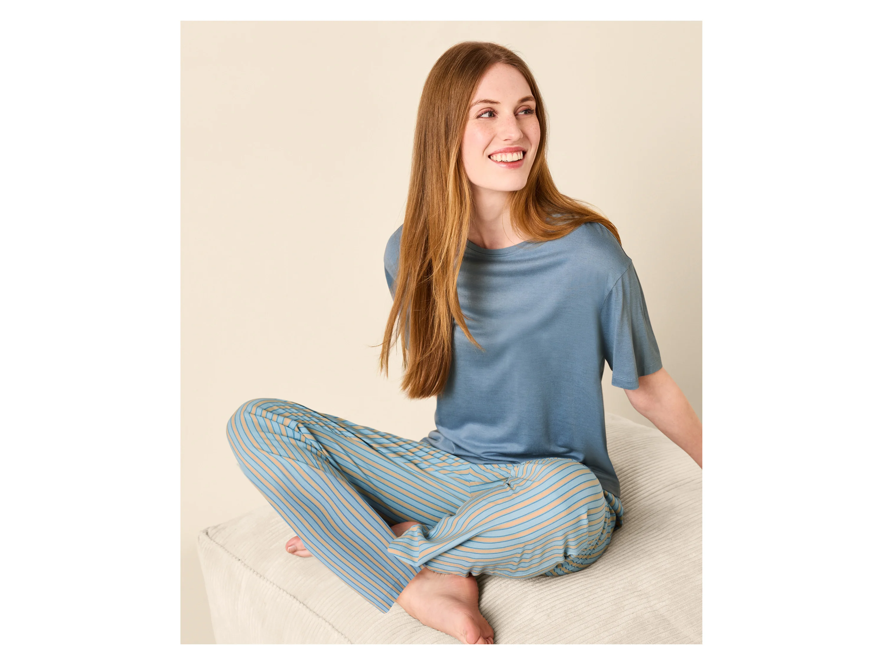 ESMARA® Damen Pyjama kurz/lang (Blau, XL(48/50)) – Bild 3 von 4