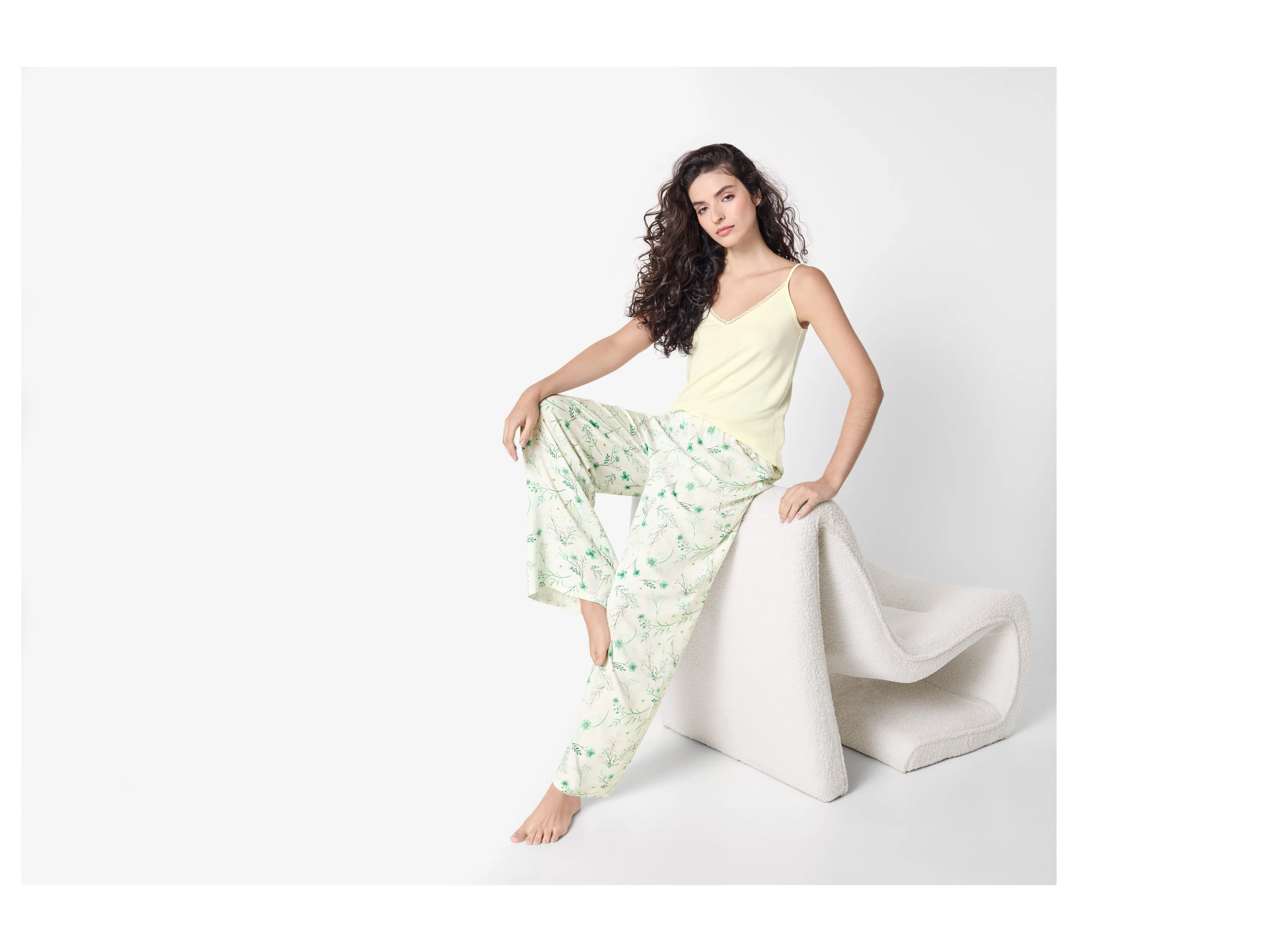 ESMARA® Damen Pyjama kurz/lang (Gelb, XS(32/34)) – Bild 3 von 4