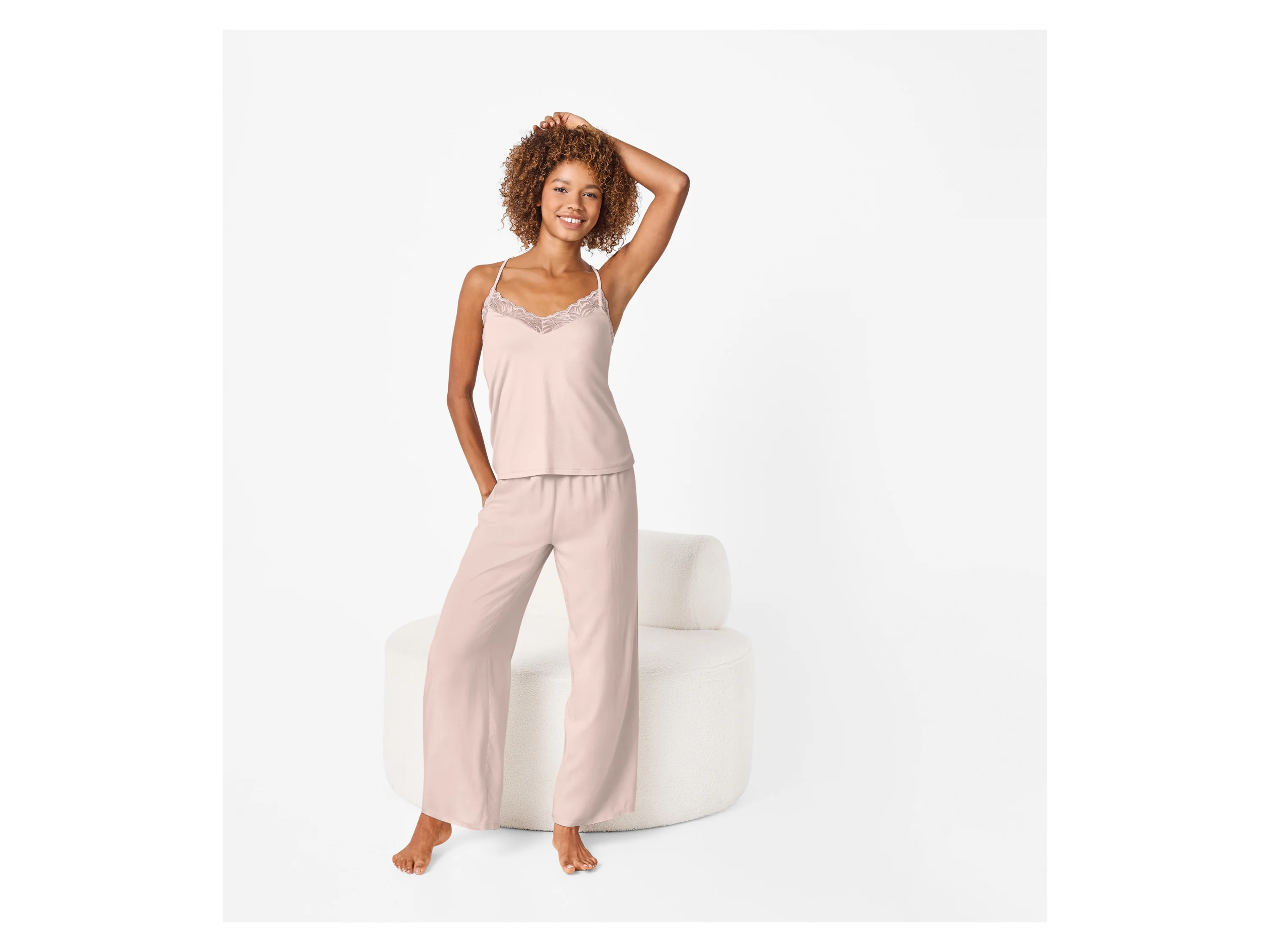ESMARA® Damen Pyjama kurz/lang (Rosa, L(44/46)) – Bild 2 von 4