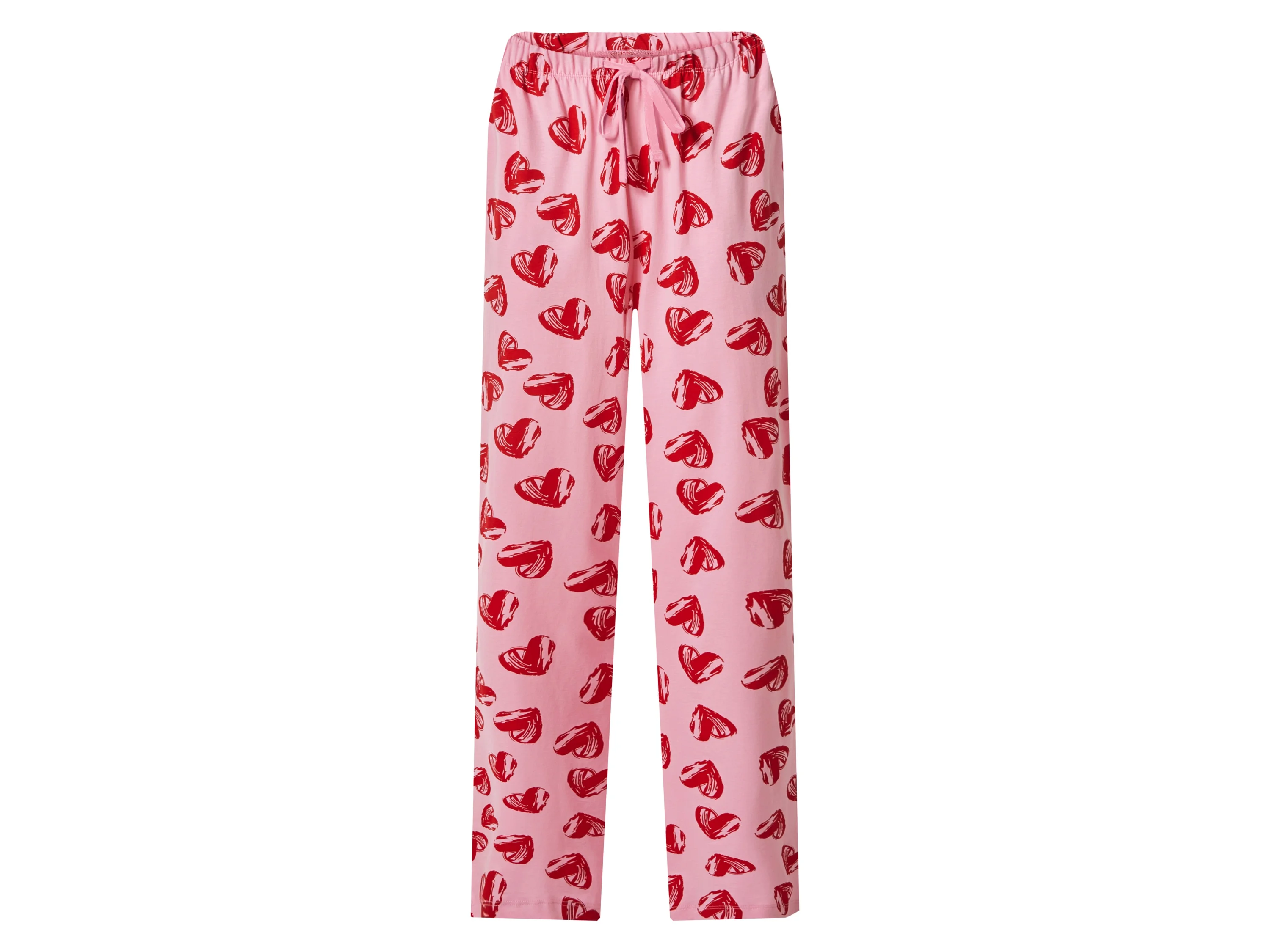 ESMARA® Damen Pyjama lang/lang (beige/herzen rosa, XS(32/34)) – Bild 4 von 4