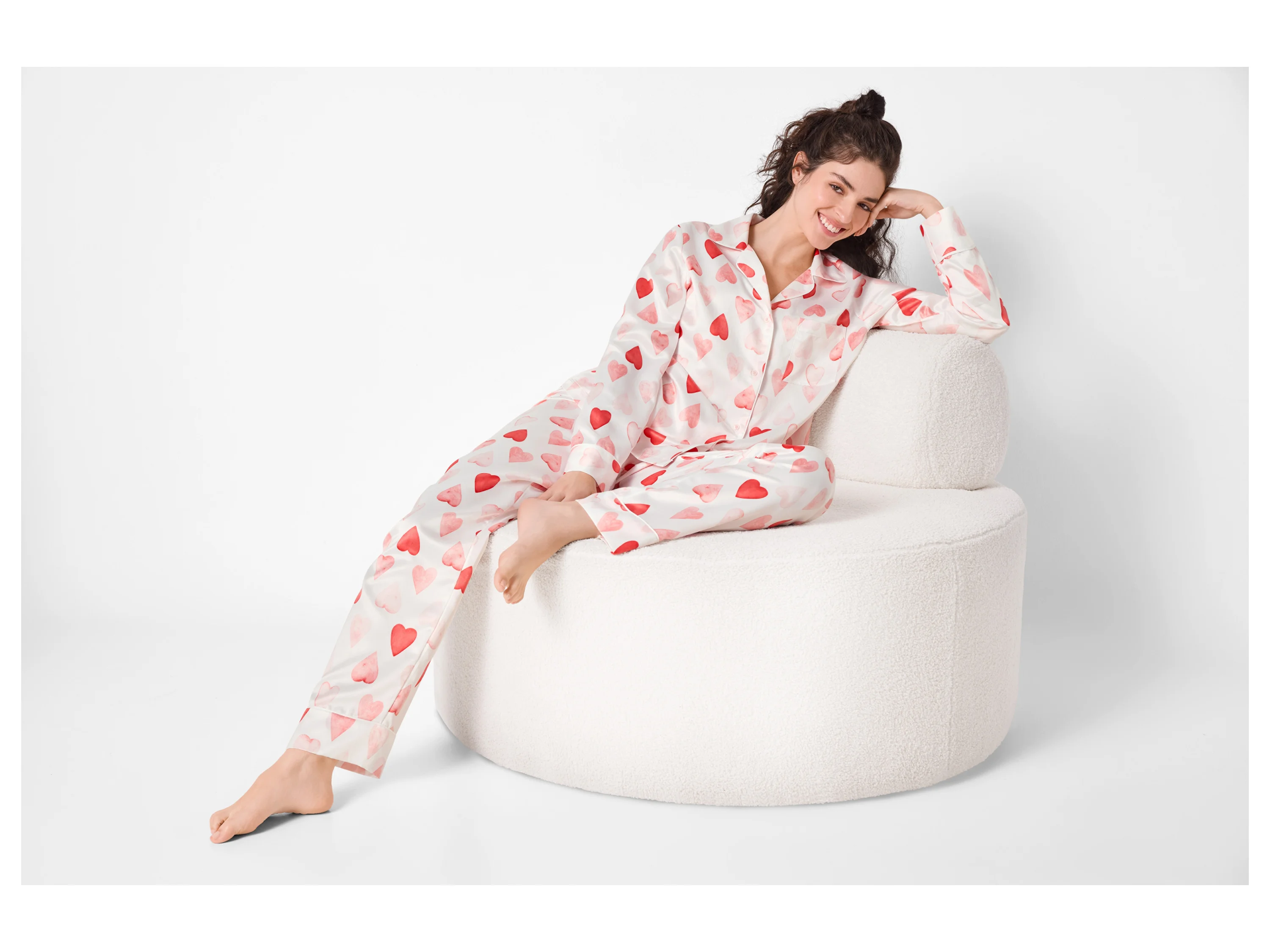 ESMARA® Damen Pyjama lang (Gemustert, L (44/46)) – Bild 2 von 4