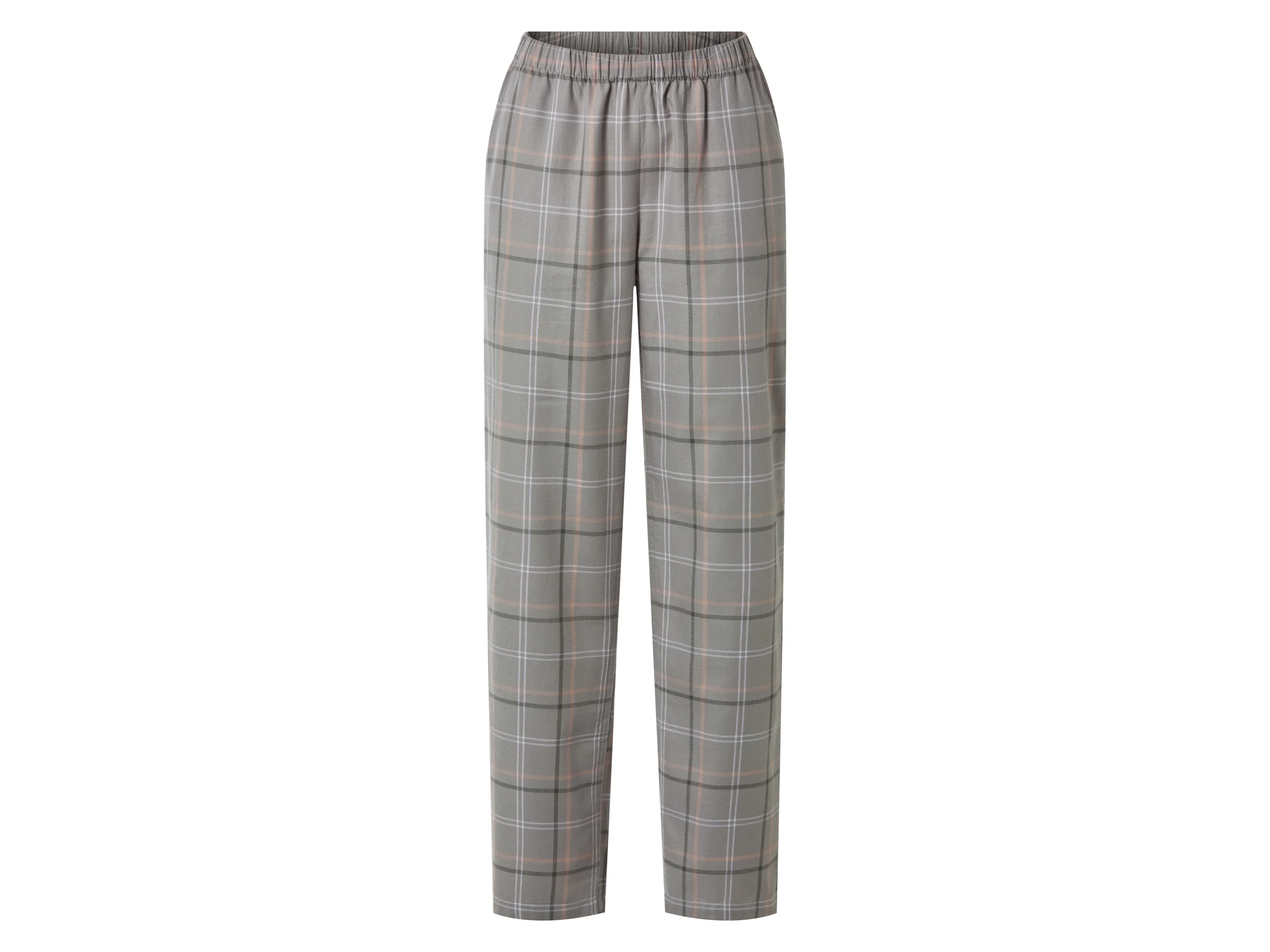 ESMARA® Damen Pyjama lang/lang (Weiß/Grau, XS(32/34)) – Bild 4 von 4
