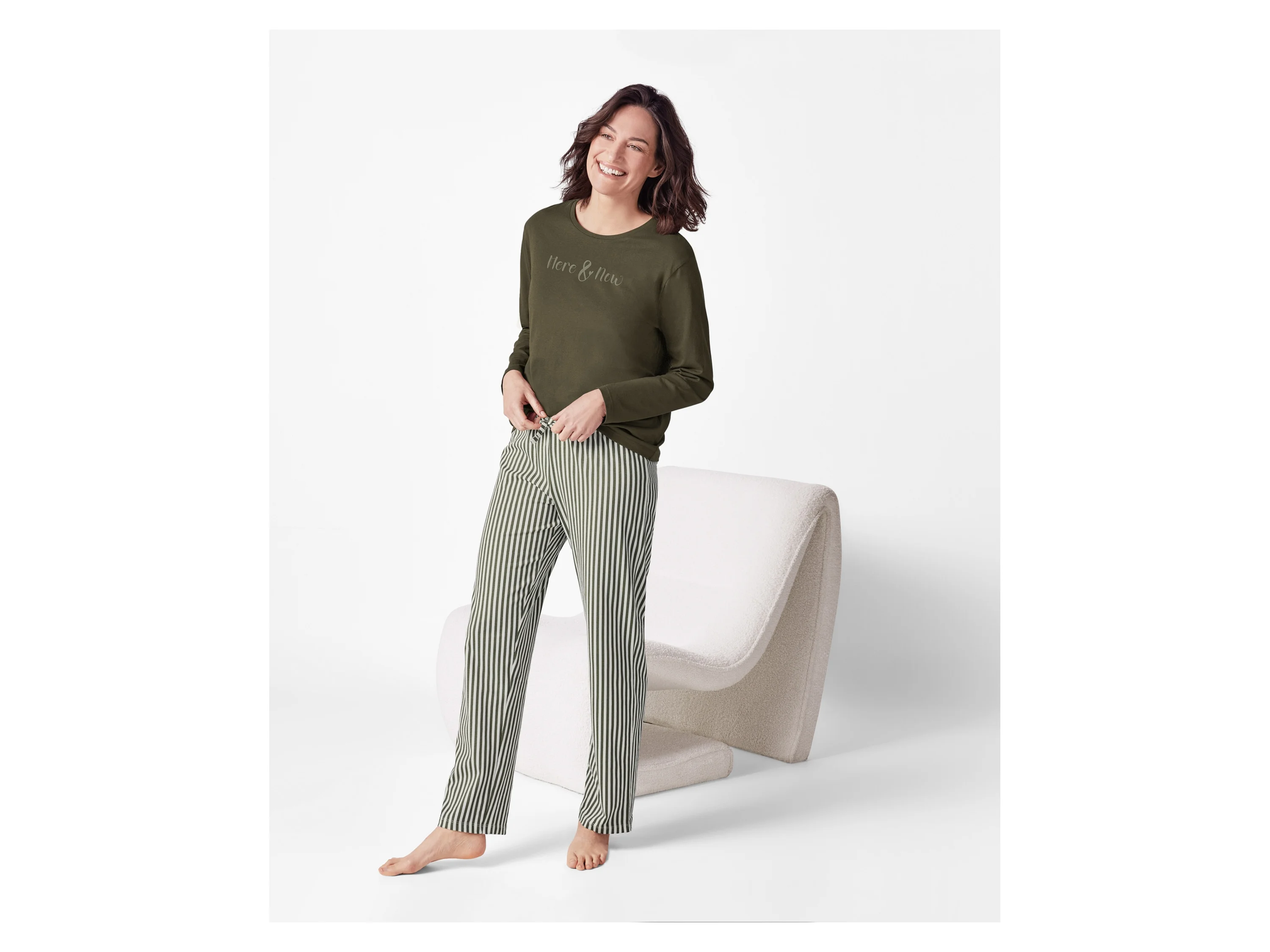 ESMARA® Damen Pyjama (Olive, XS(32/34)) – Bild 3 von 4