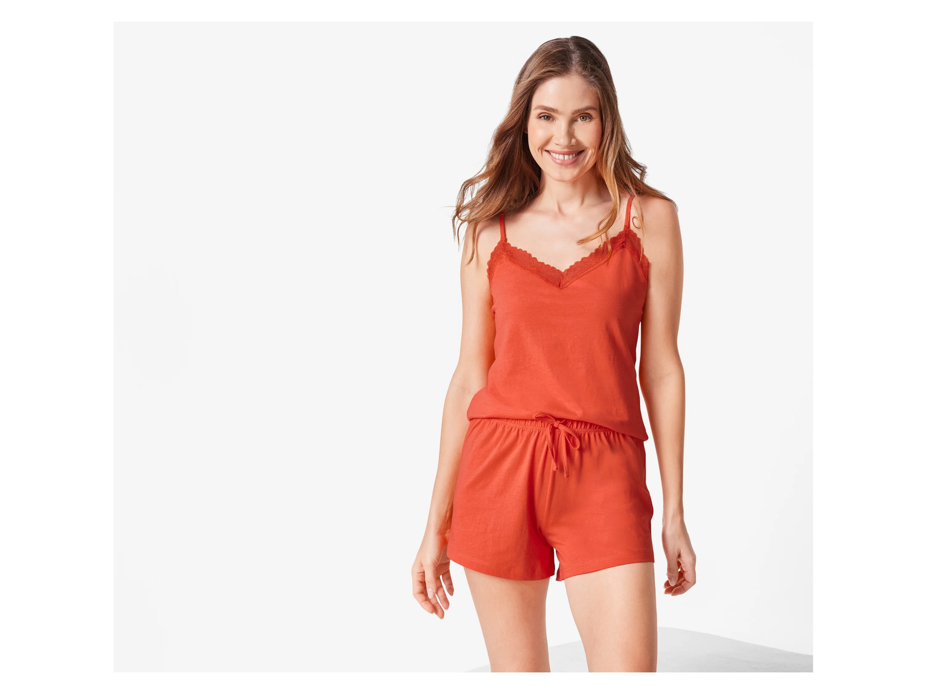 ESMARA® Damen Pyjama (Orange, L(44/46)) – Bild 3 von 4