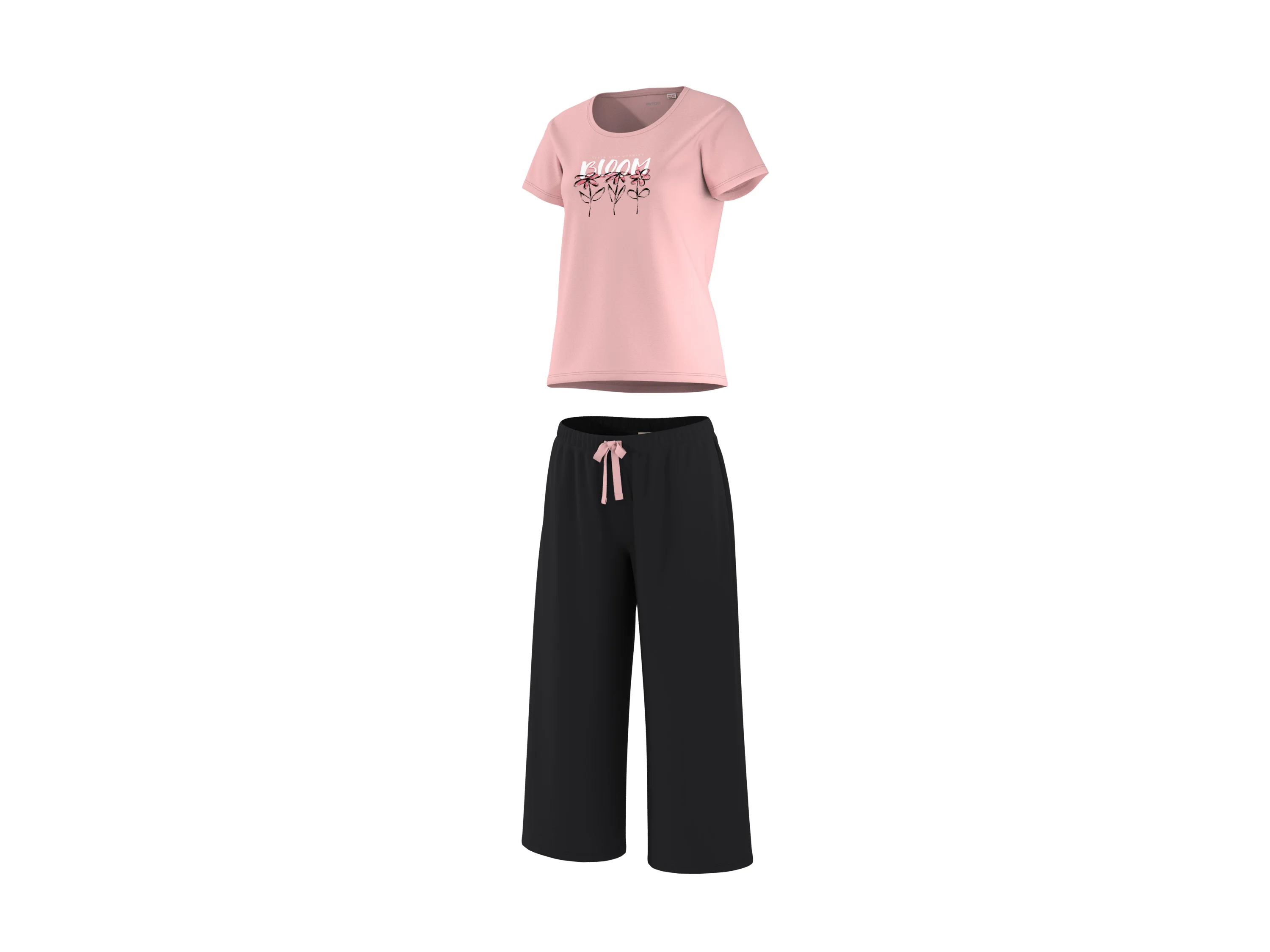 ESMARA® Damen Pyjama (rosa/schwarz, XS(32/34)) – Bild 4 von 4