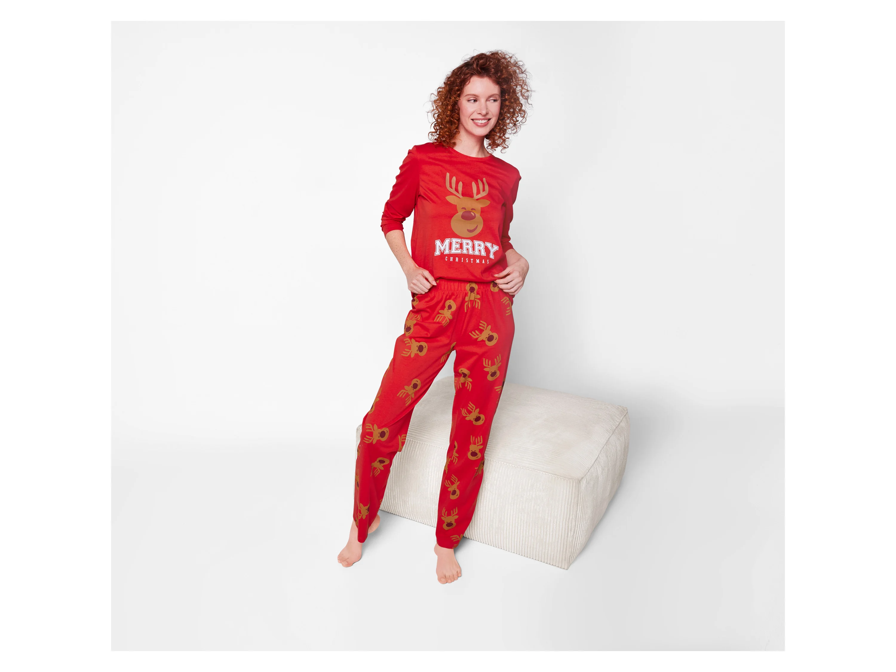 ESMARA® Damen Pyjama (Rot, XS(32/34)) – Bild 2 von 4
