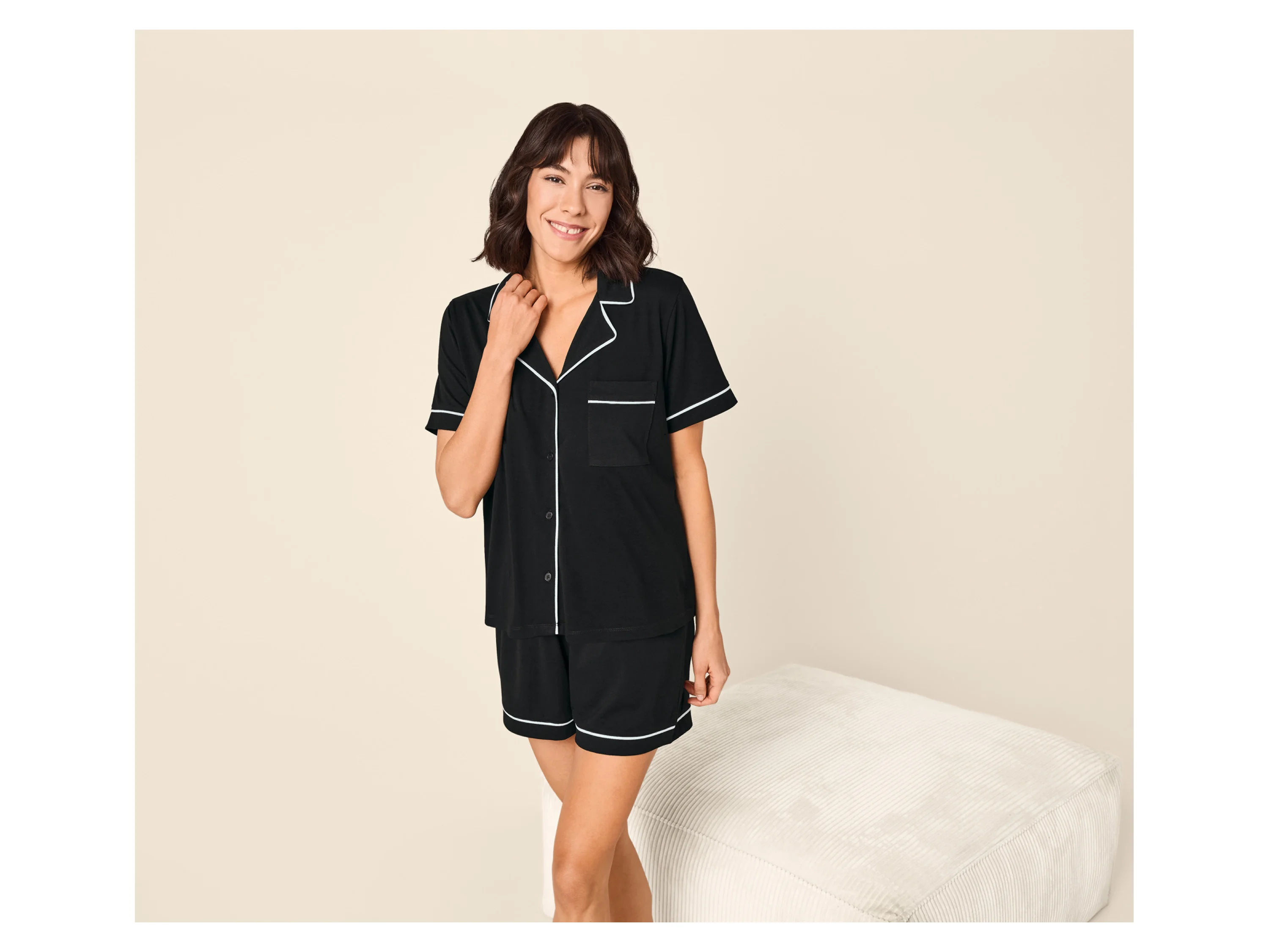 ESMARA® Damen Pyjama (Schwarz, XS(32/34)) – Bild 2 von 4