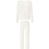 ESMARA® Damen Pyjama-Set, 3-teilig (Weiß, XL (48/50))