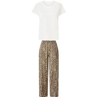 ESMARA® Damen Pyjama (Weiß, M (40/42))