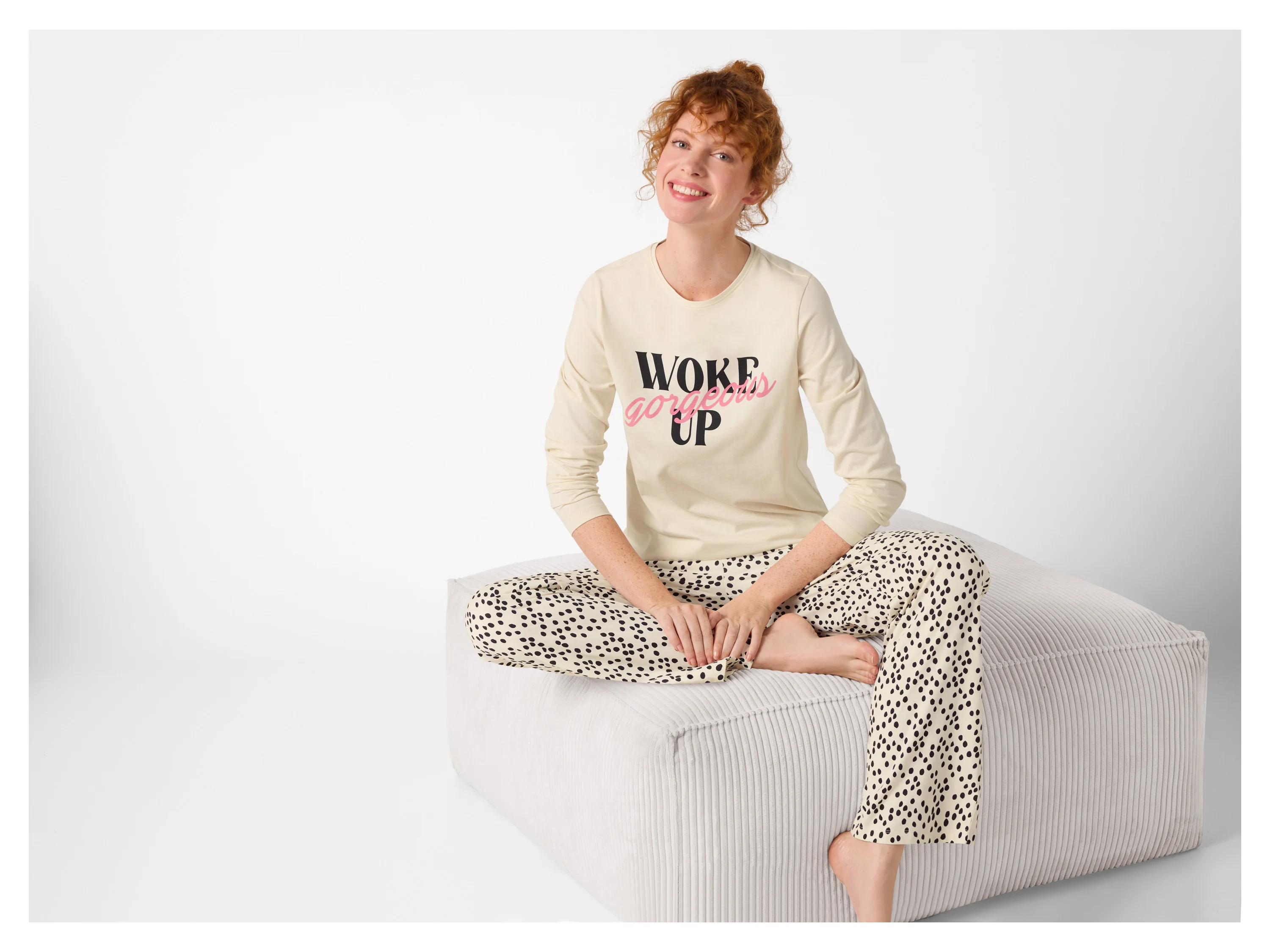 ESMARA® Damen Pyjama (Weiß, S(36/38)) – Bild 3 von 4