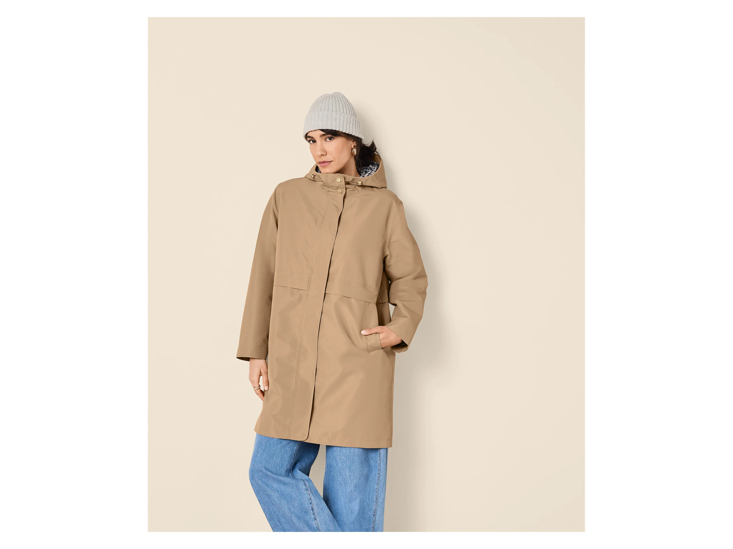 ESMARA® Damen Regenmantel (Beige, S (36/38)) – Bild 2 von 4