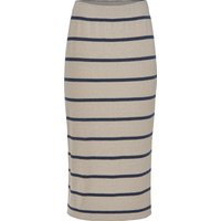 ESMARA® Damen Rock Midi (beige/marine, M(40/42))