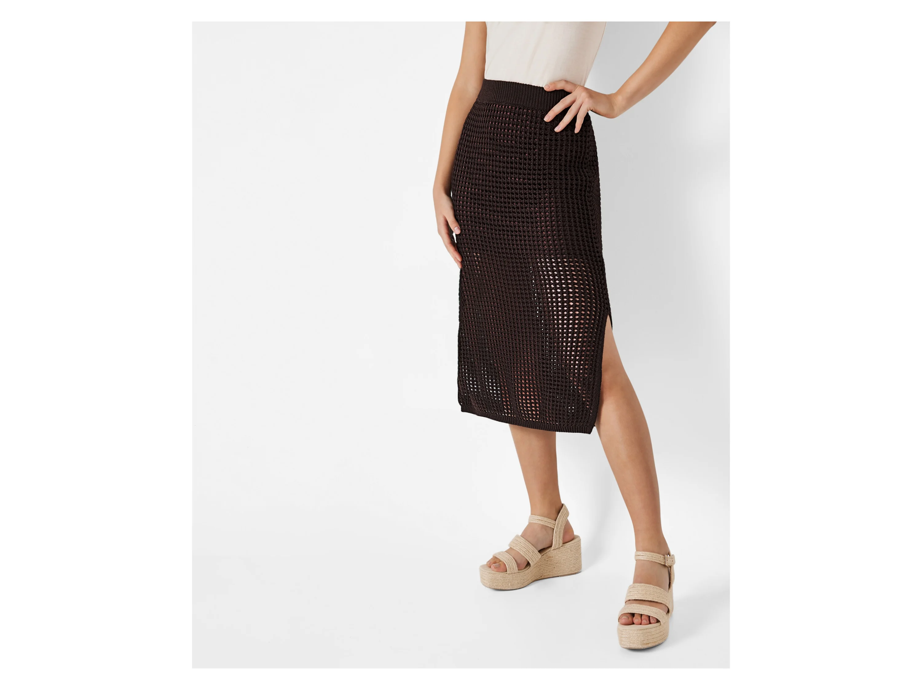ESMARA® Damen Rock Midi (Braun, M(40/42)) – Bild 2 von 4
