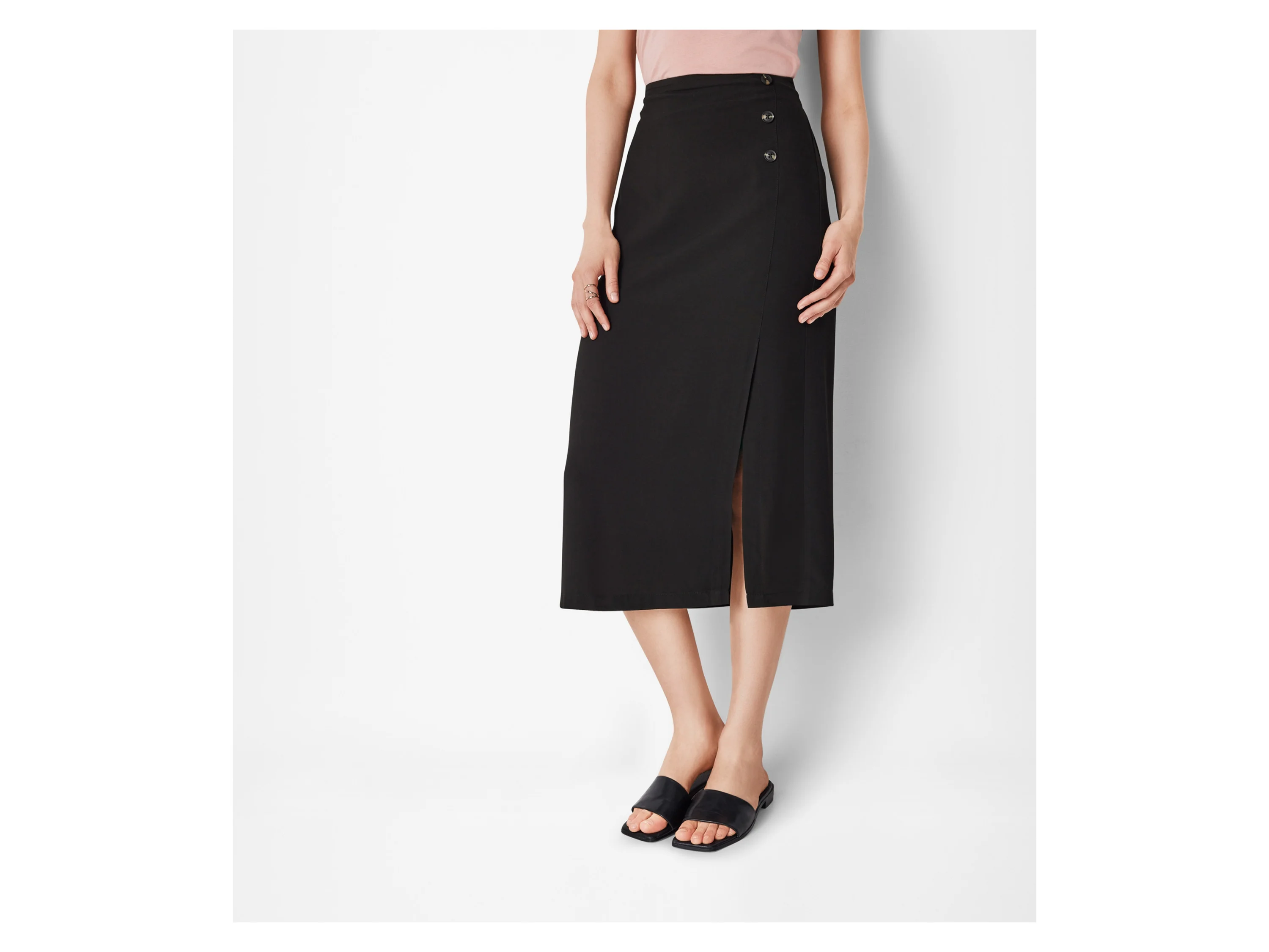 ESMARA® Damen Rock Midi (Schwarz, M(40/42)) – Bild 2 von 4