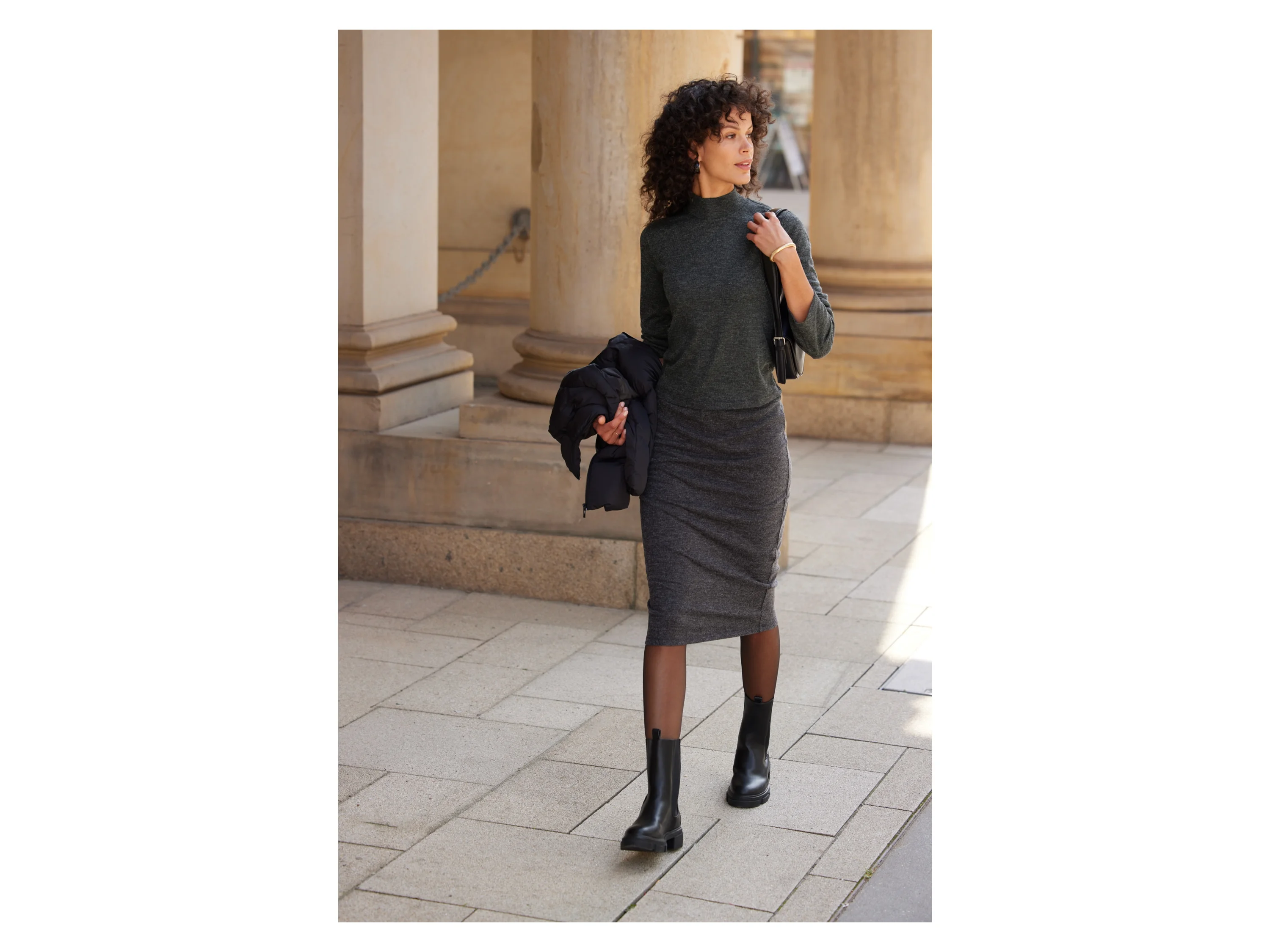 ESMARA® Damen Rock Midi (Schwarz, XS(32/34)) – Bild 4 von 4